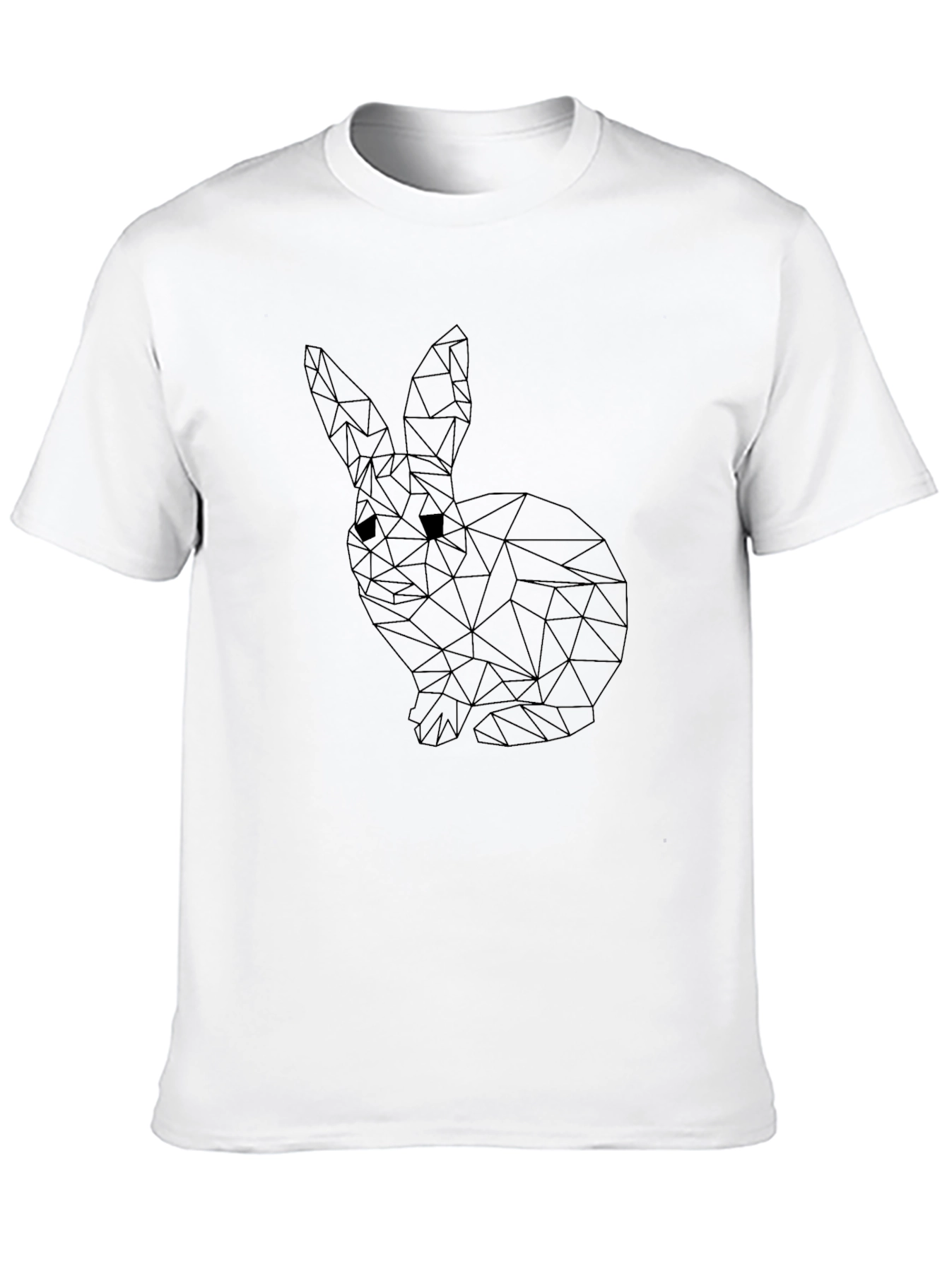 Geometric Bunny Black T-Shirt