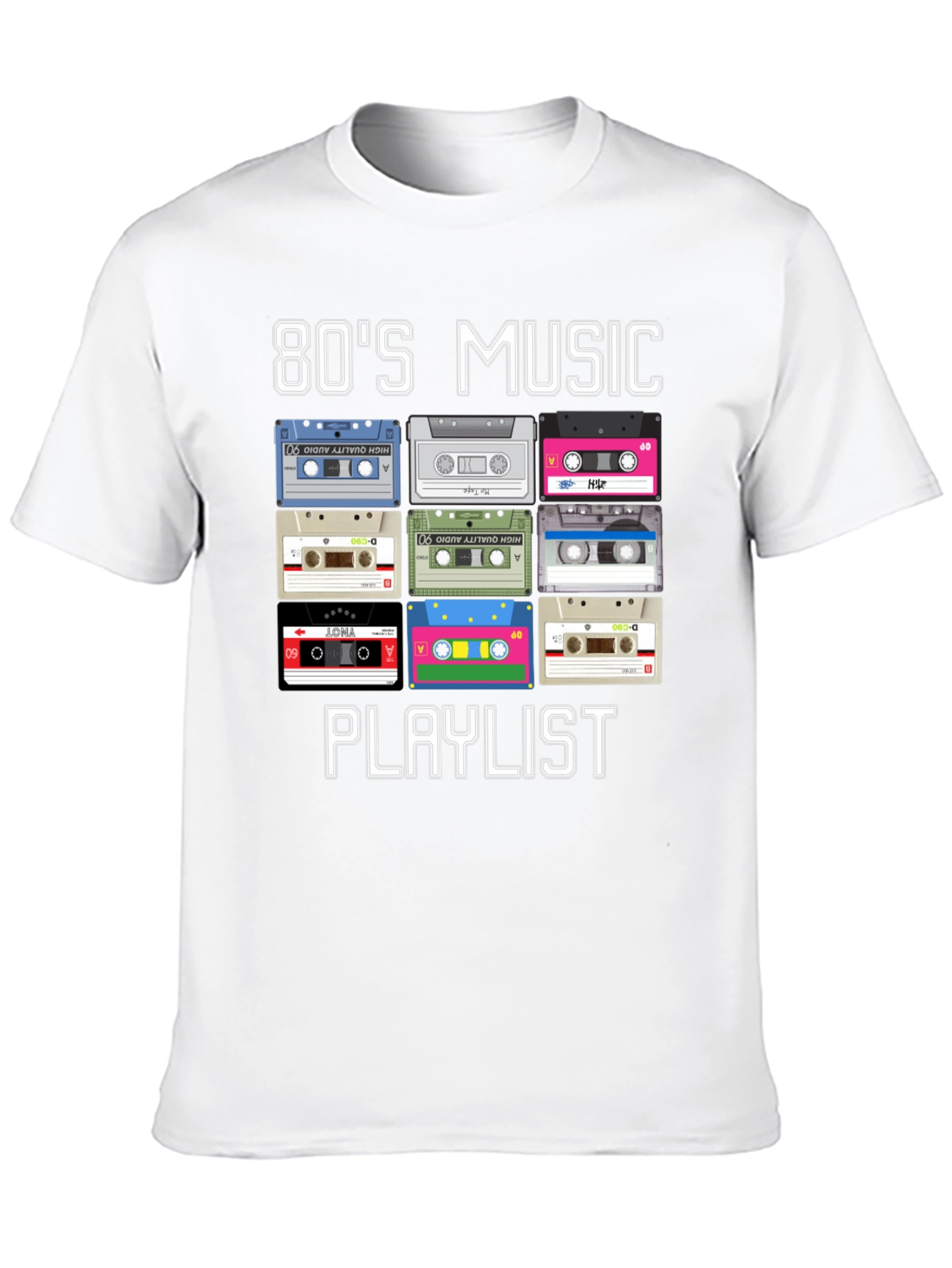 80s Music Playlist Cassette Tape T-Shirt