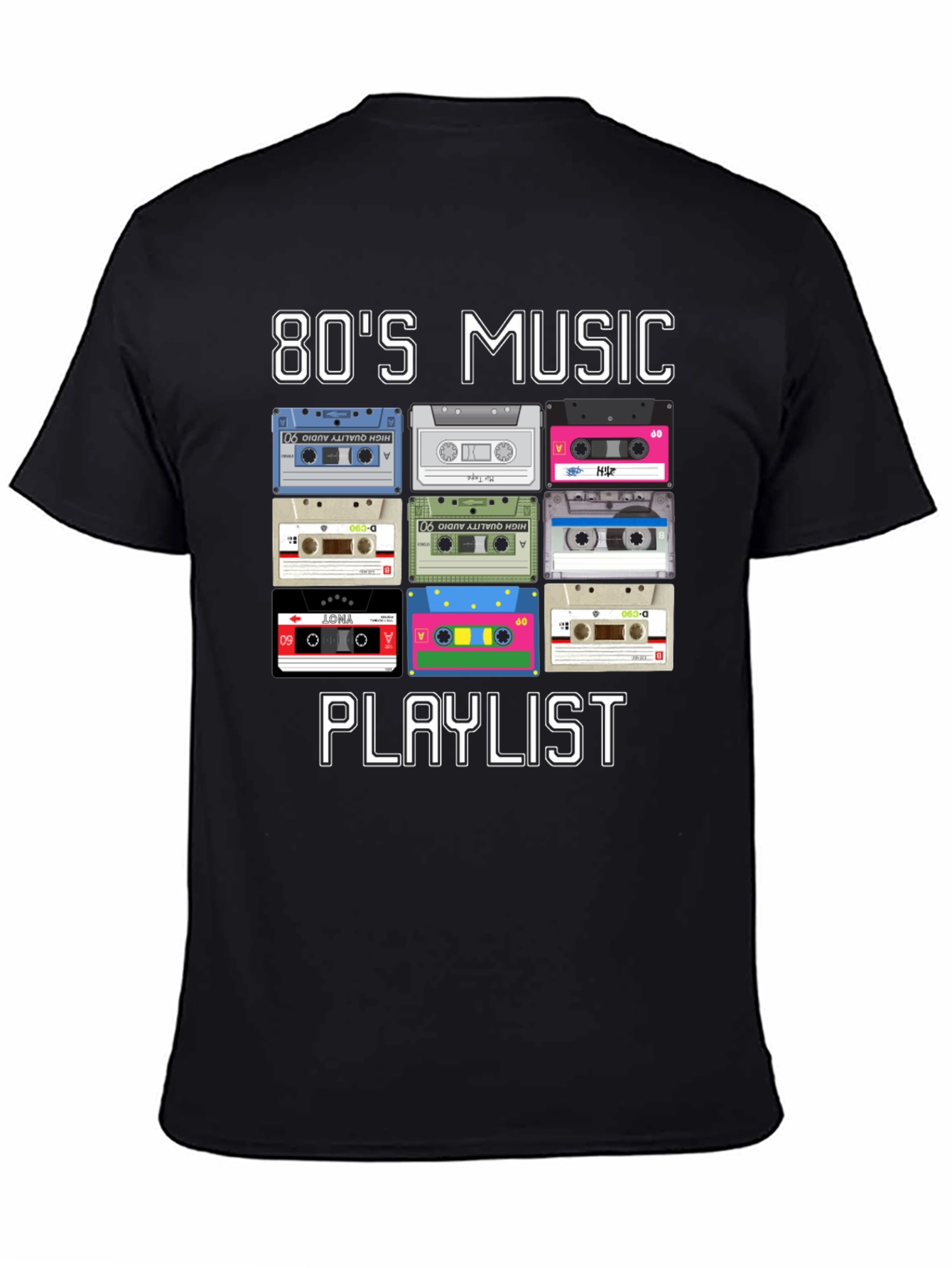 80s Music Playlist Cassette Tape T-Shirt