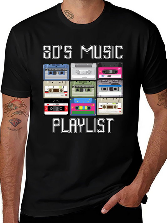 80s Music Playlist Cassette Tape T-Shirt
