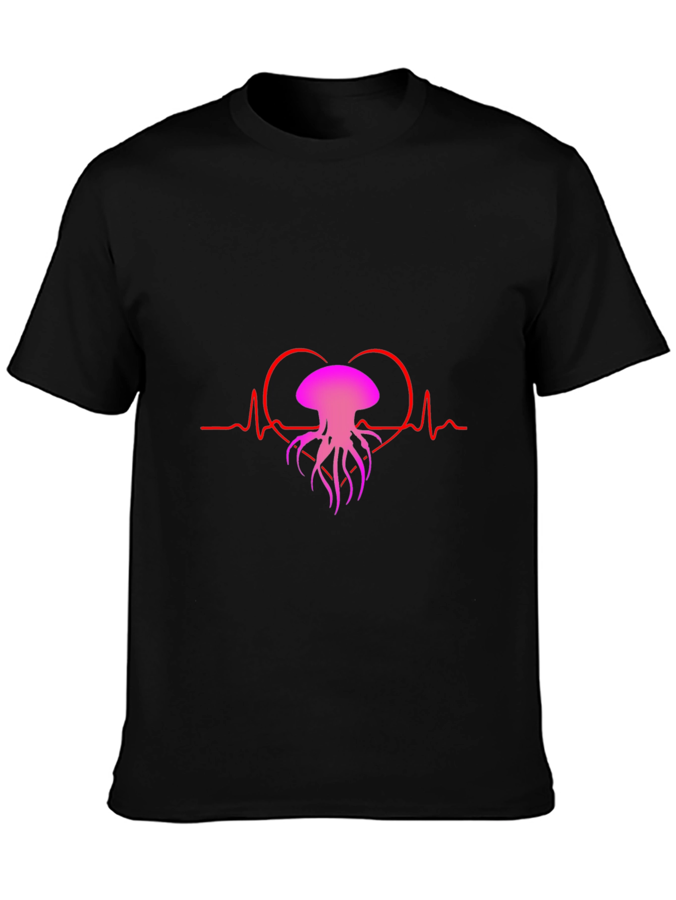 Heartbeat Jellyfish Graphic Tee - Black