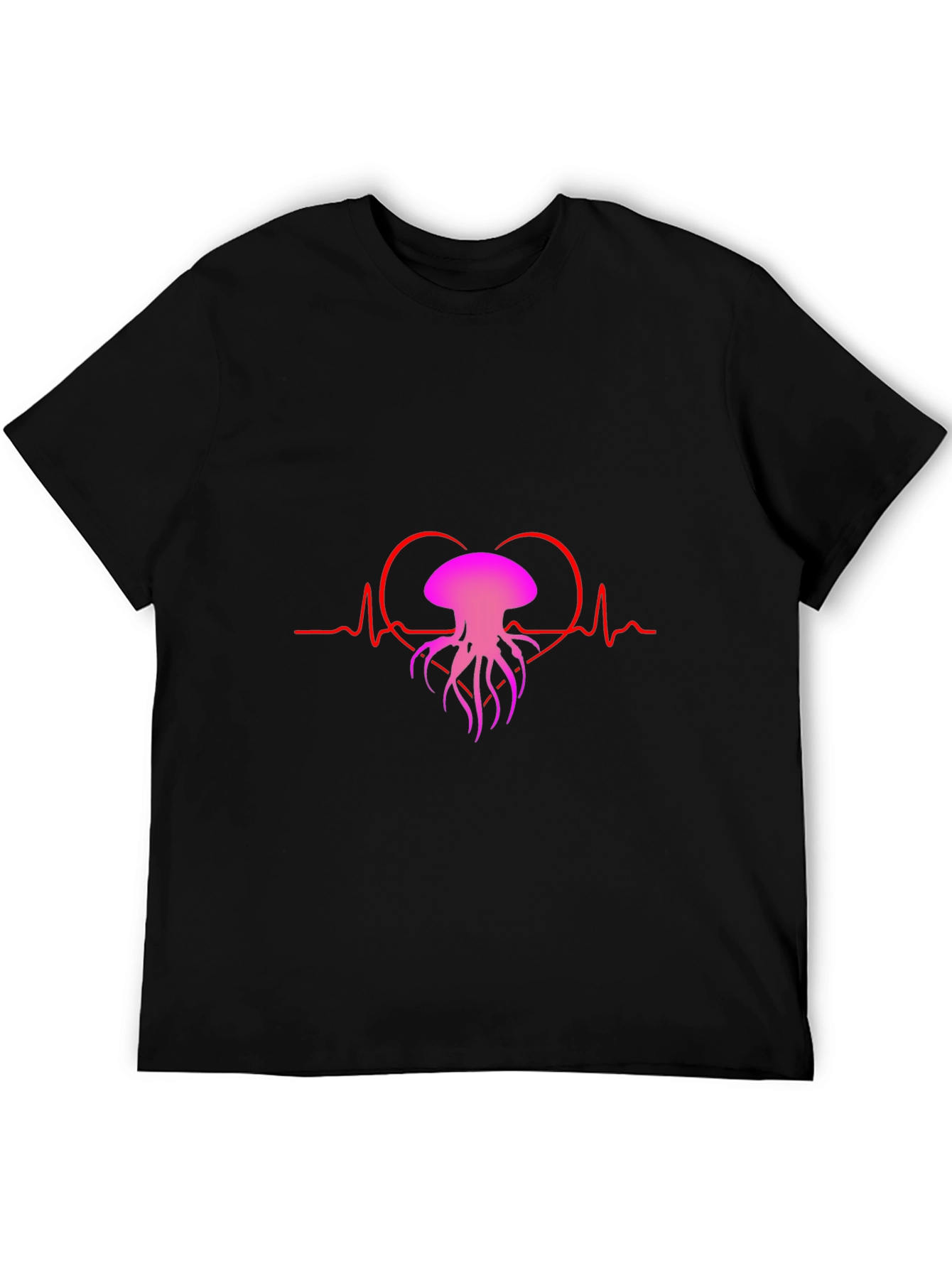 Heartbeat Jellyfish Graphic Tee - Black