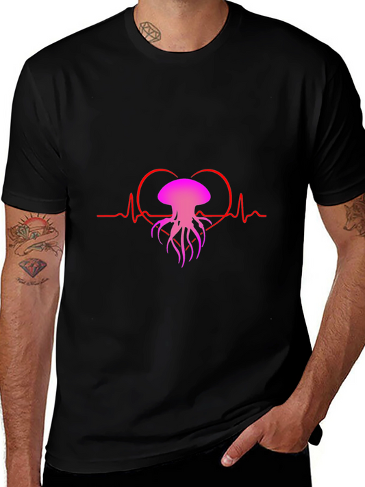 Heartbeat Jellyfish Graphic Tee - Black