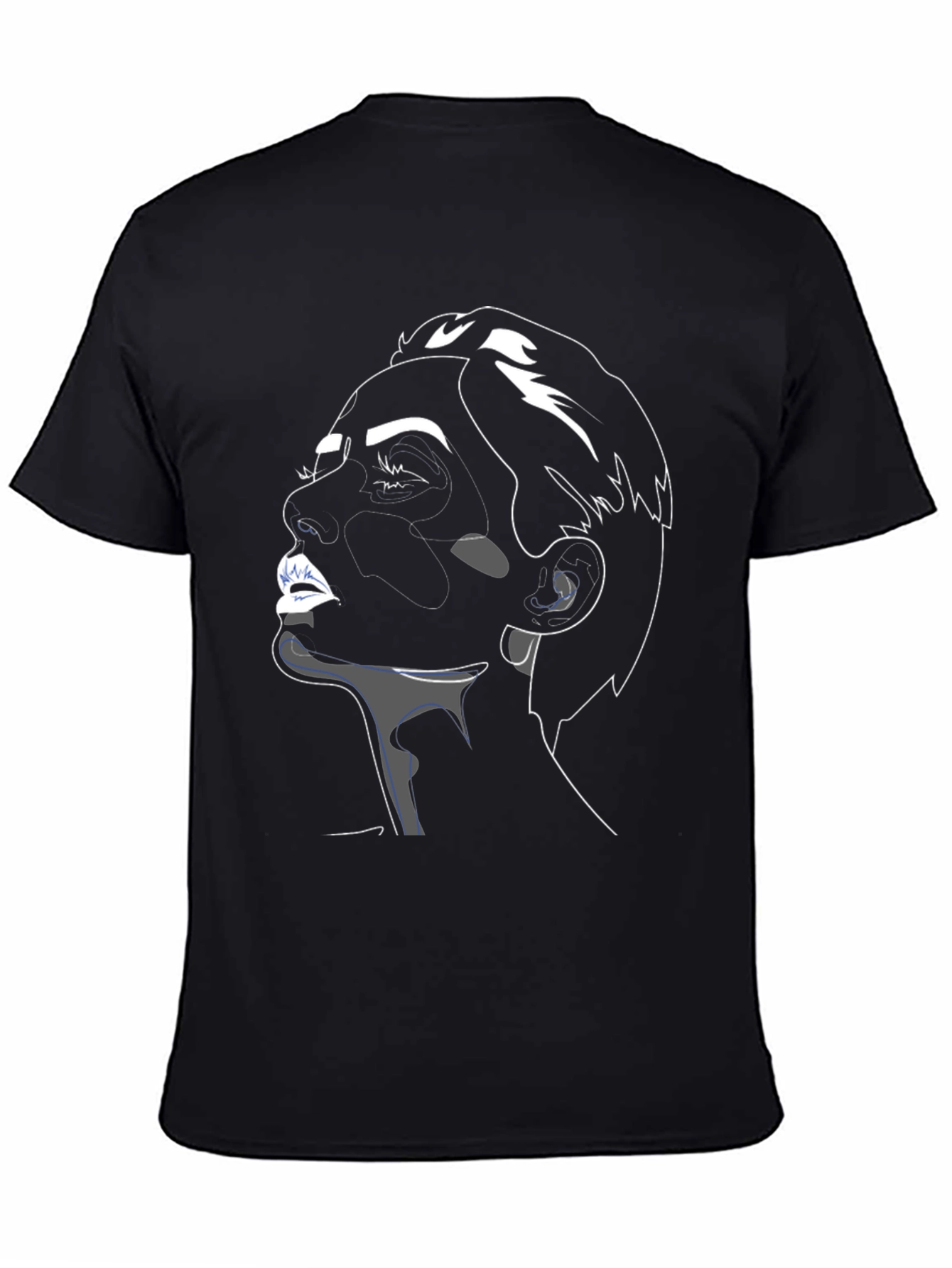 Abstract Face Graphic Black T-Shirt