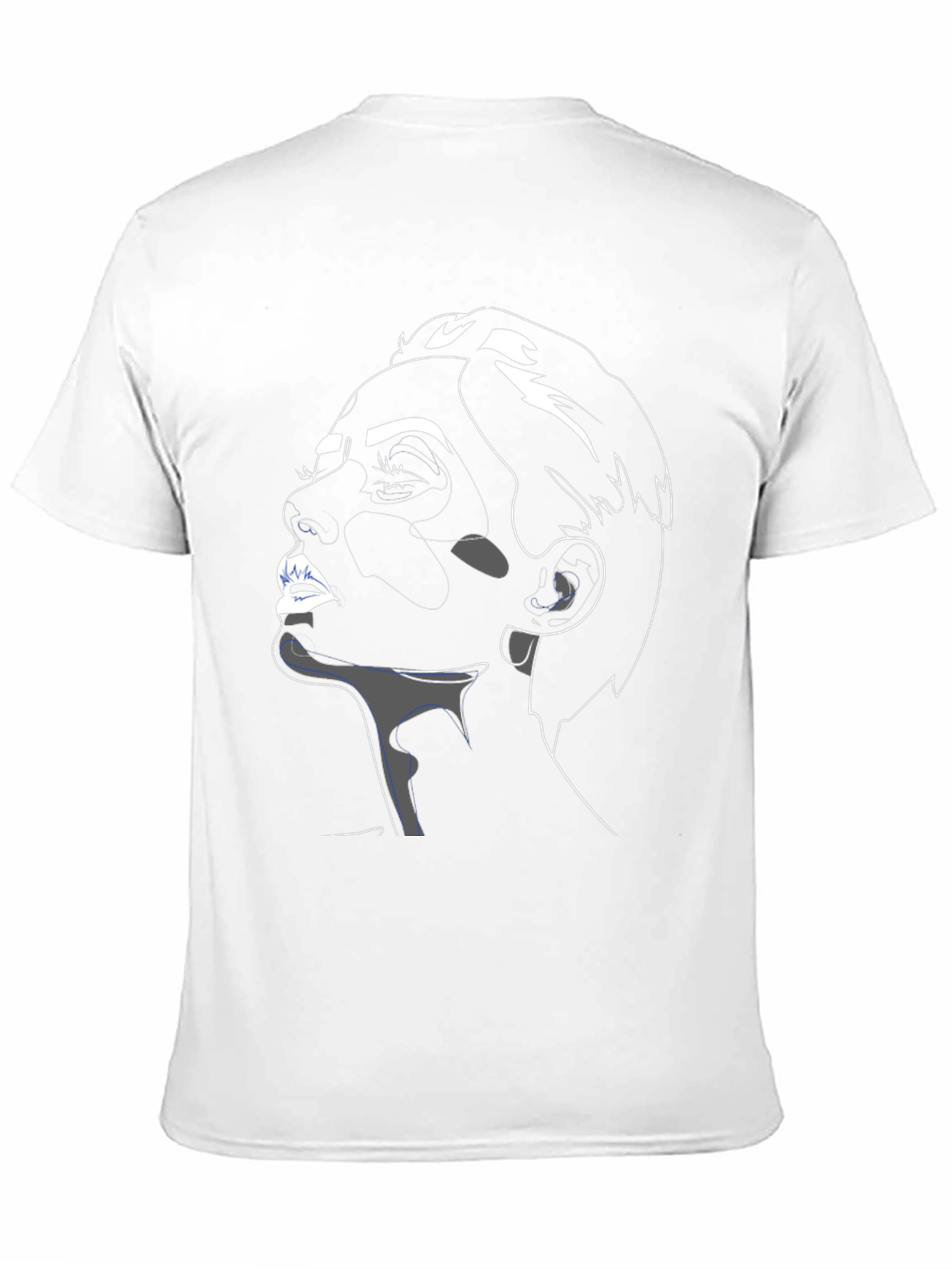 Abstract Face Graphic Black T-Shirt