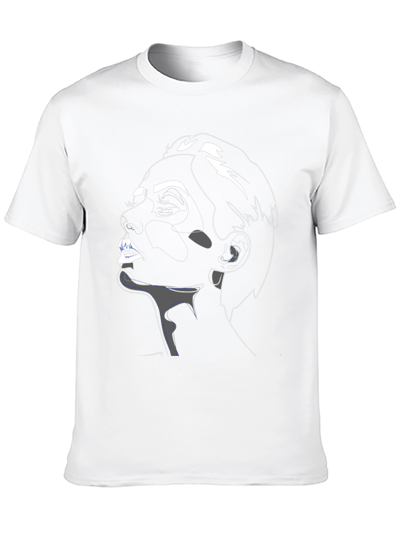 Abstract Face Graphic Black T-Shirt