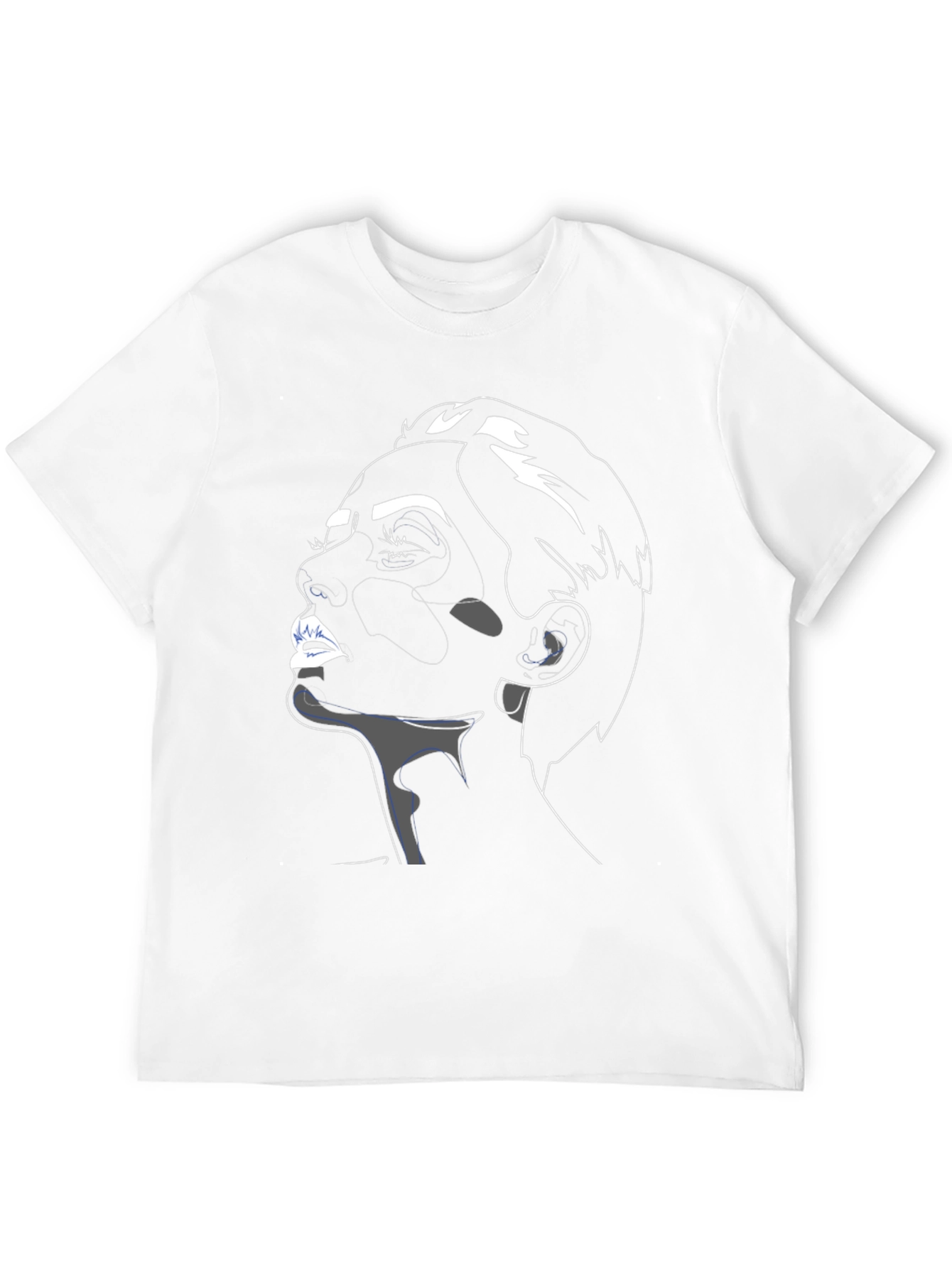 Abstract Face Graphic Black T-Shirt