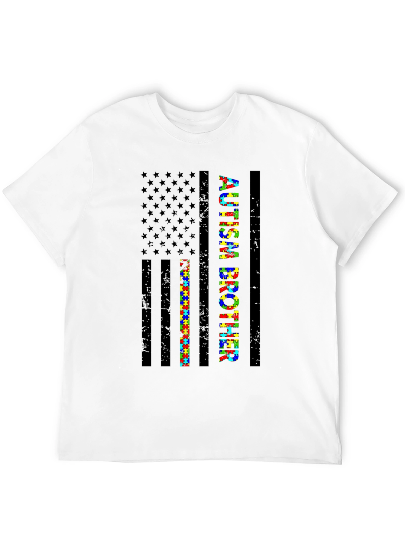 Autism Brother American Flag Graphic Tee