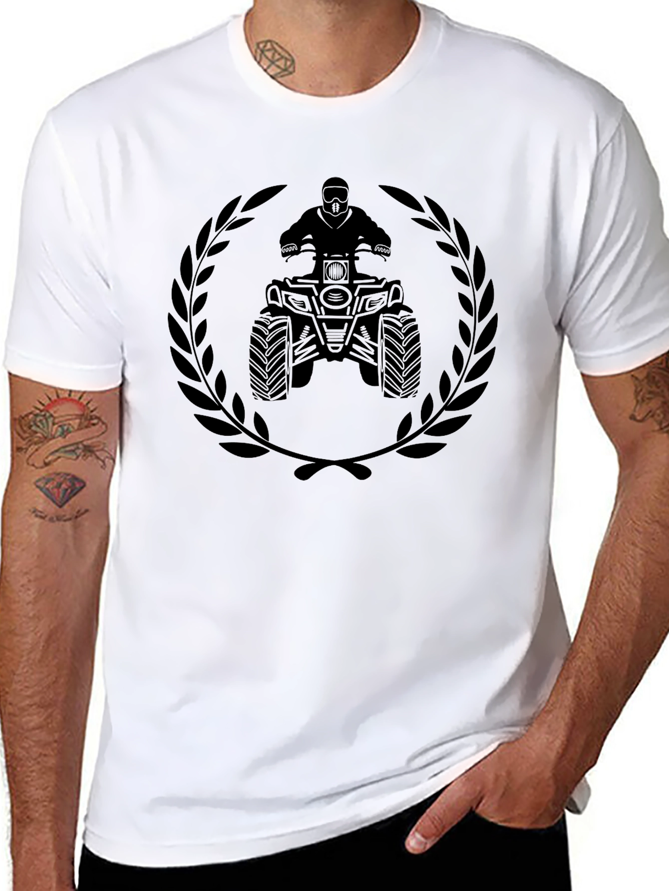 ATV Rider Graphic Tee - Black Cotton T-Shirt