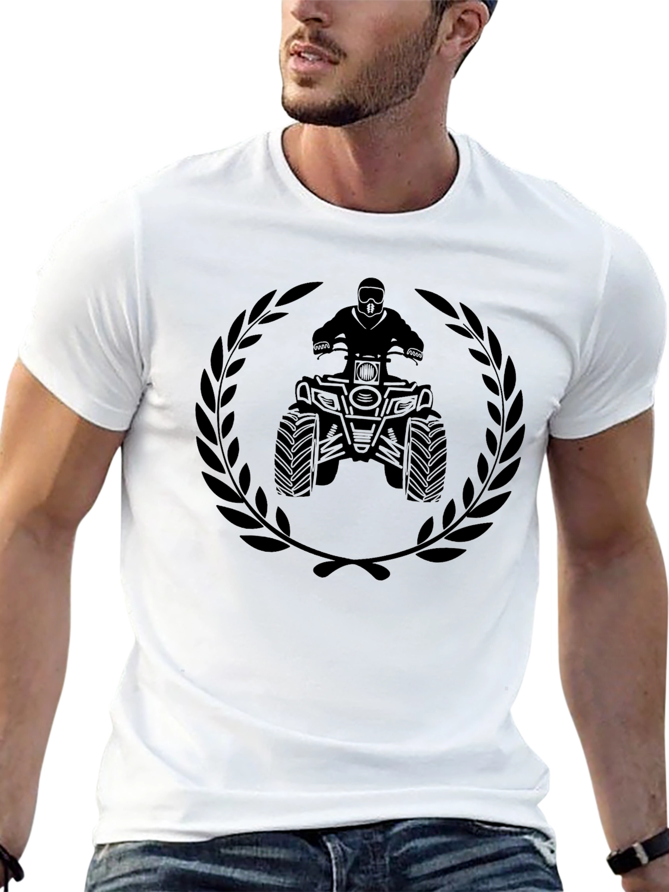 ATV Rider Graphic Tee - Black Cotton T-Shirt