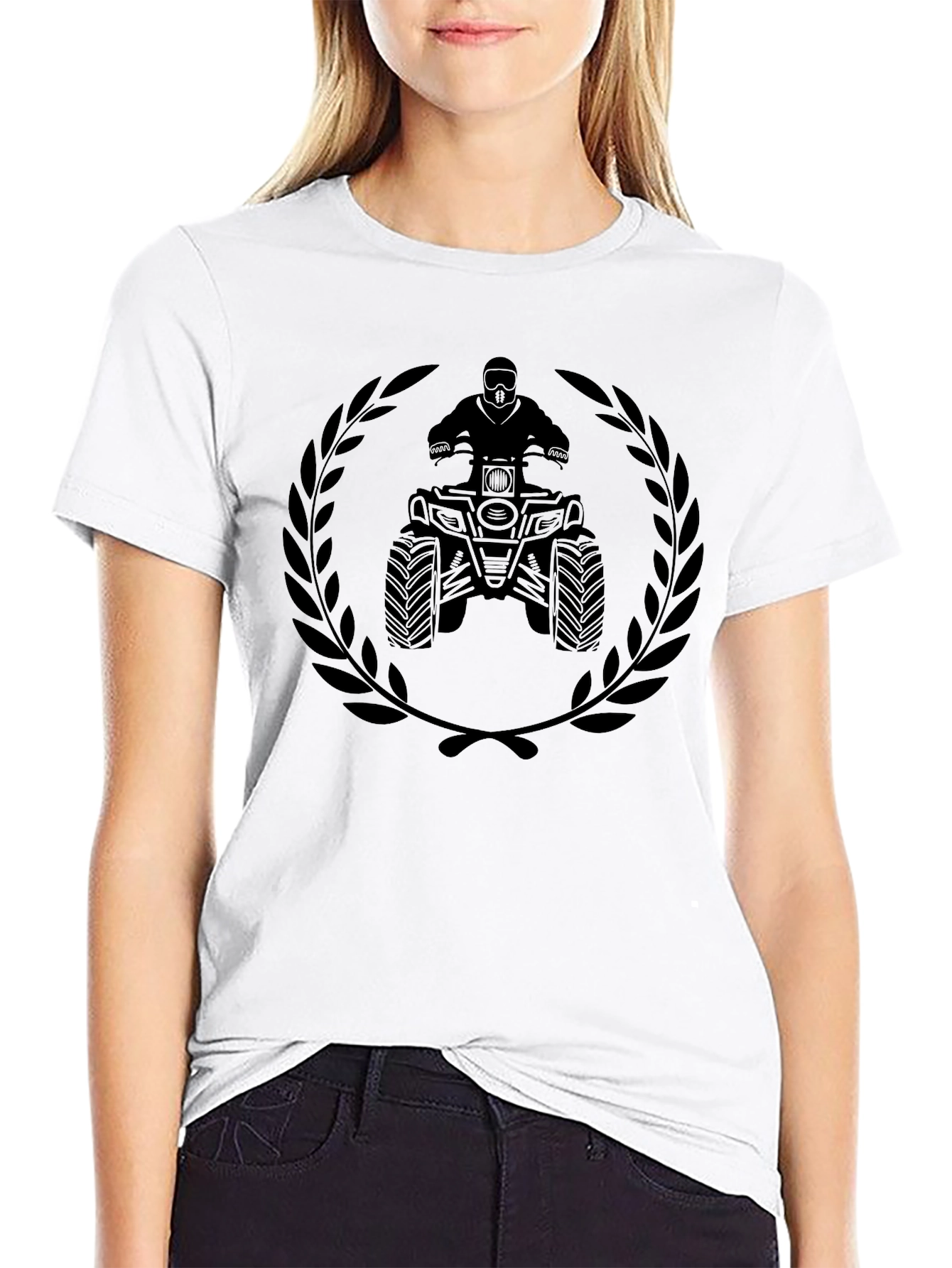 ATV Rider Graphic Tee - Black Cotton T-Shirt