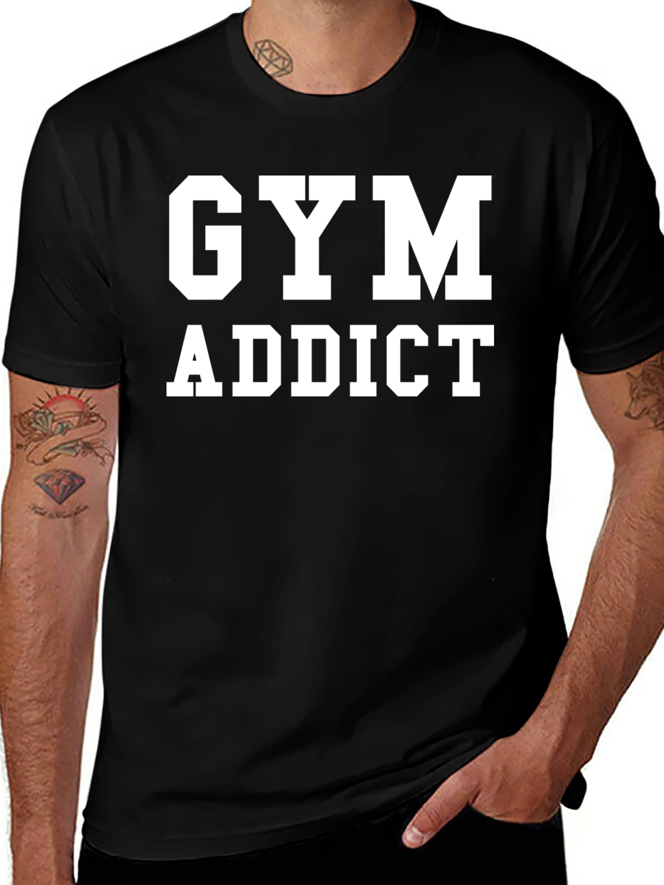 Gym Addict Black T-Shirt - Fitness Apparel
