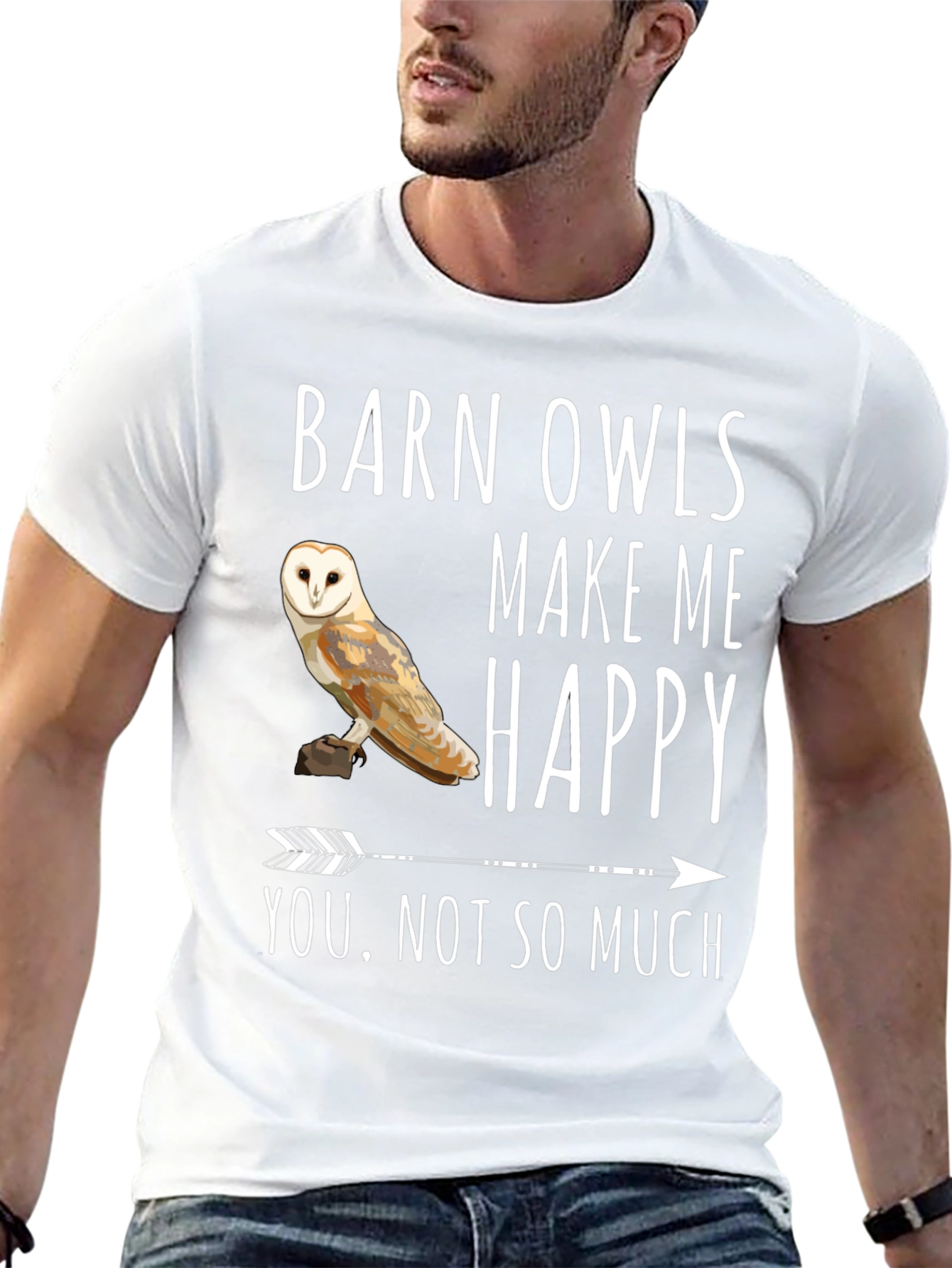 Barn Owl T-Shirt - Owls Make Me Happy Tee