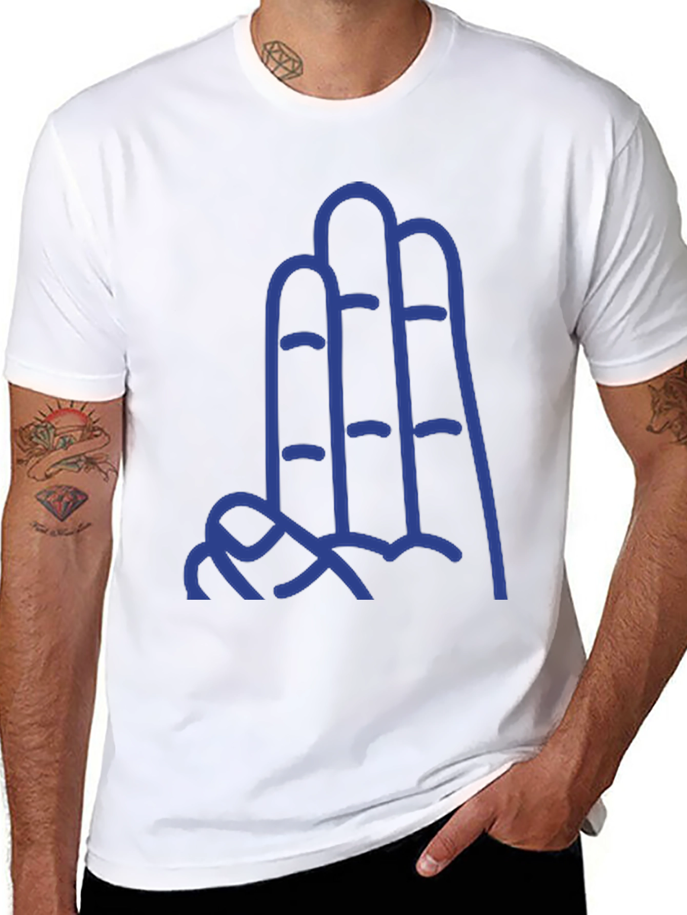 Abstract Blue Mountain Range Graphic T-Shirt