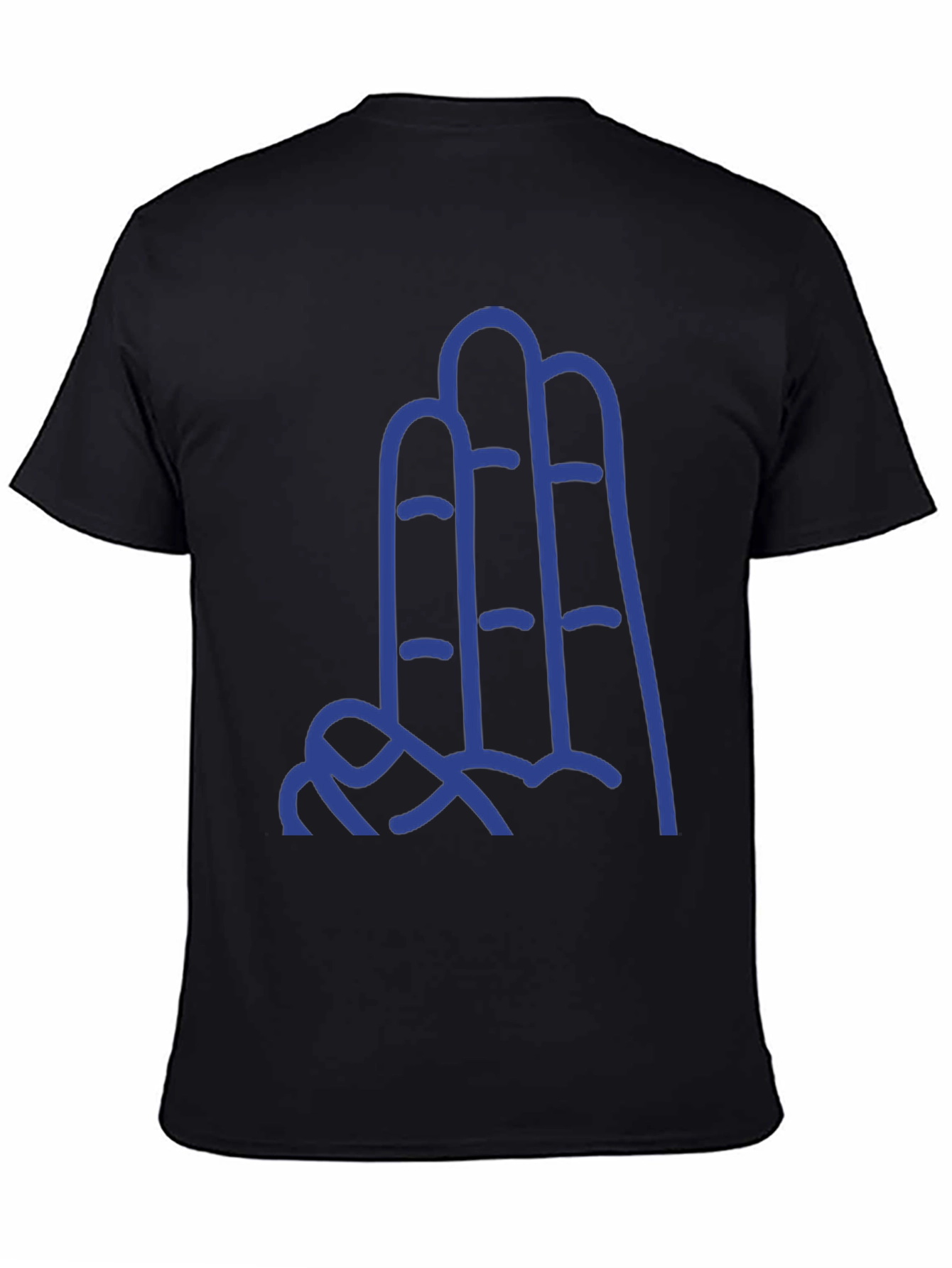 Abstract Blue Mountain Range Graphic T-Shirt
