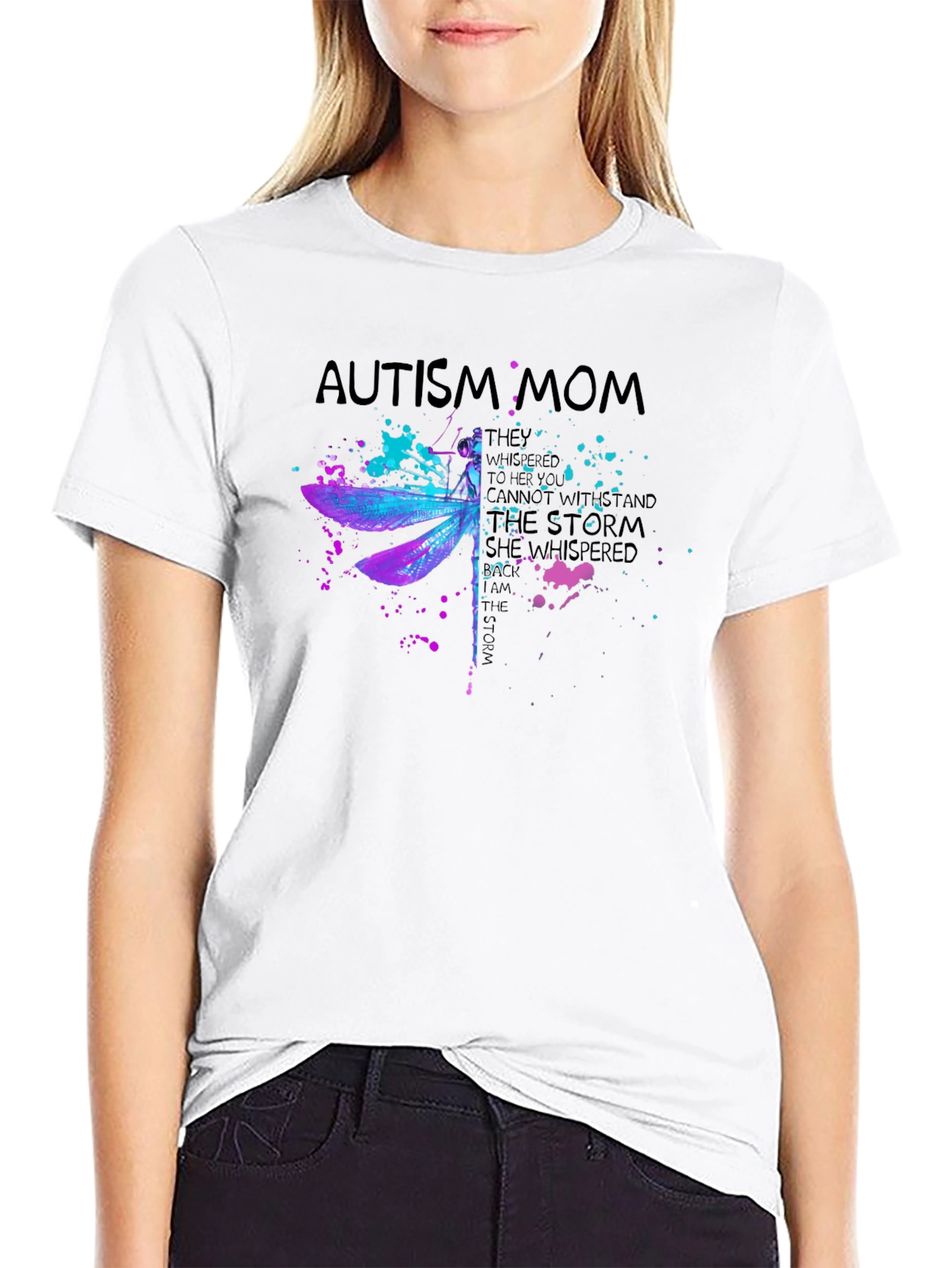 Autism Mom Dragonfly T-Shirt - Inspirational Design