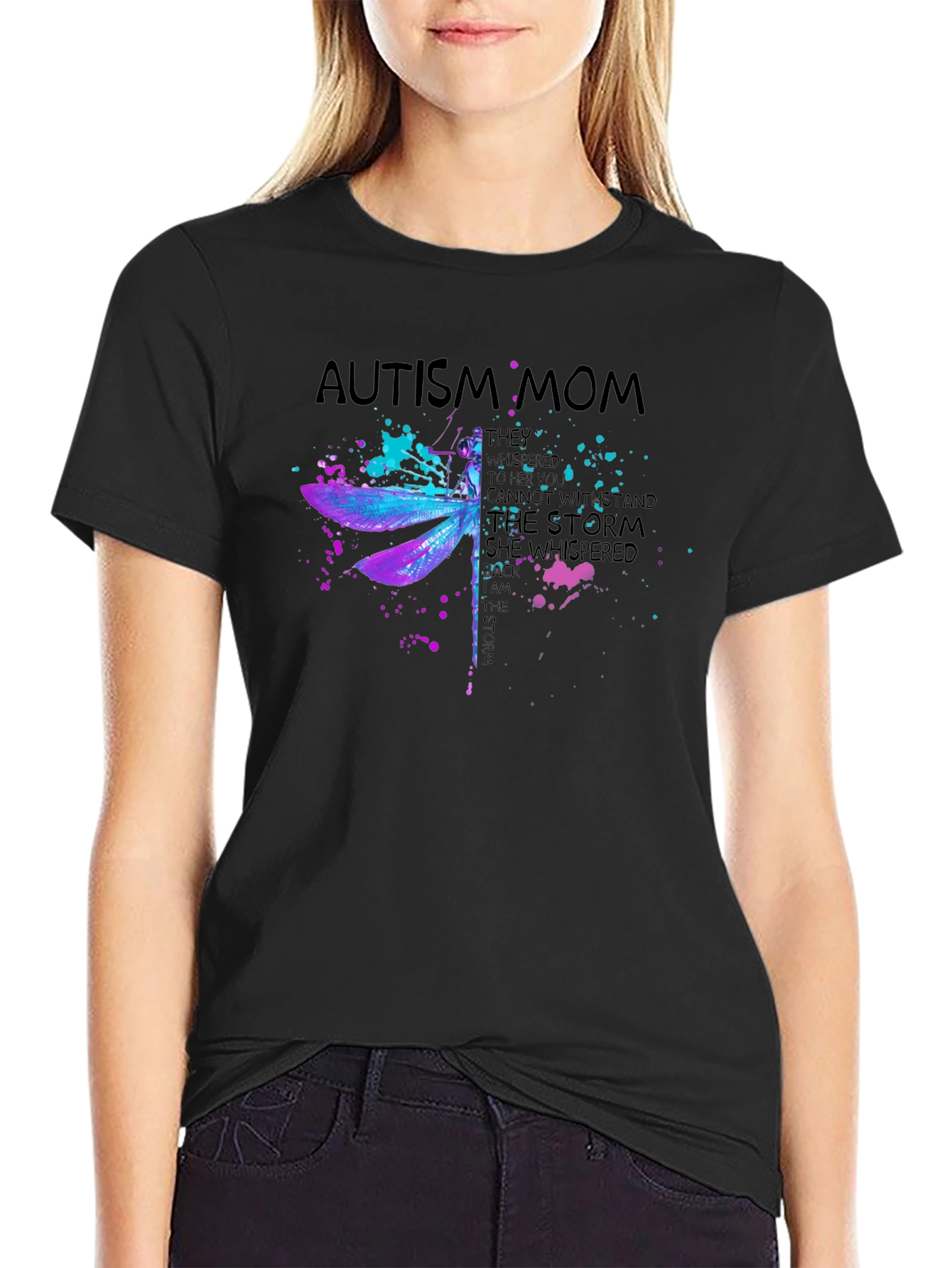 Autism Mom Dragonfly T-Shirt - Inspirational Design