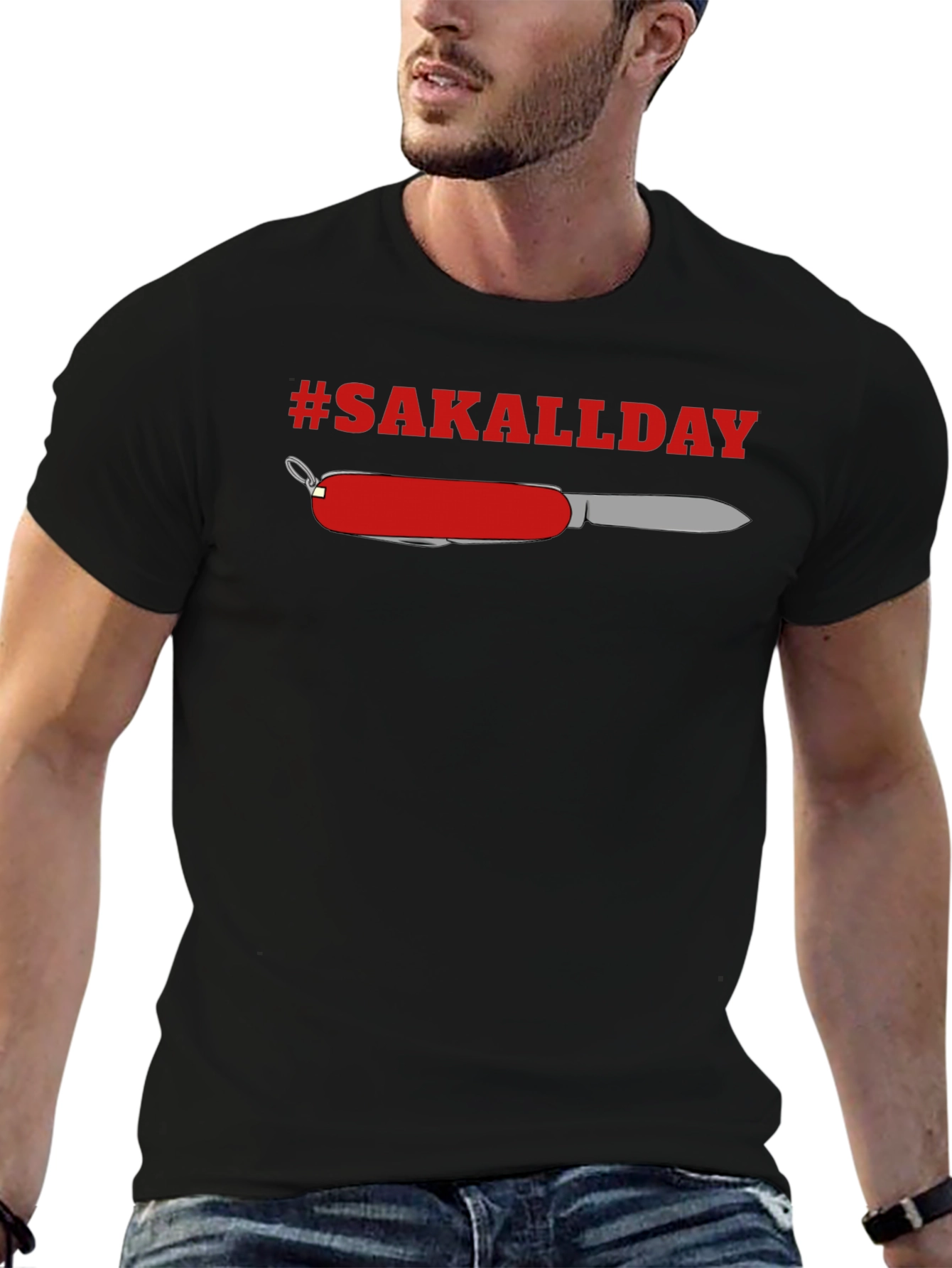 #SAKALLDAY Swiss Army Knife Graphic Tee - Black