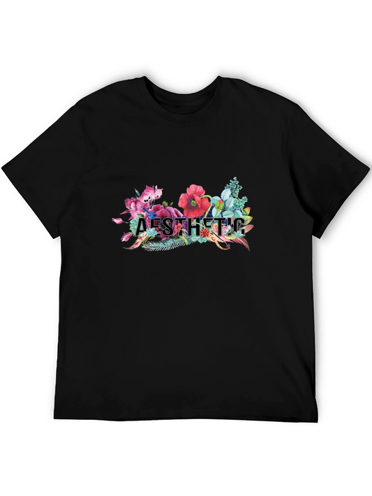 Aesthetic Floral Black T-Shirt