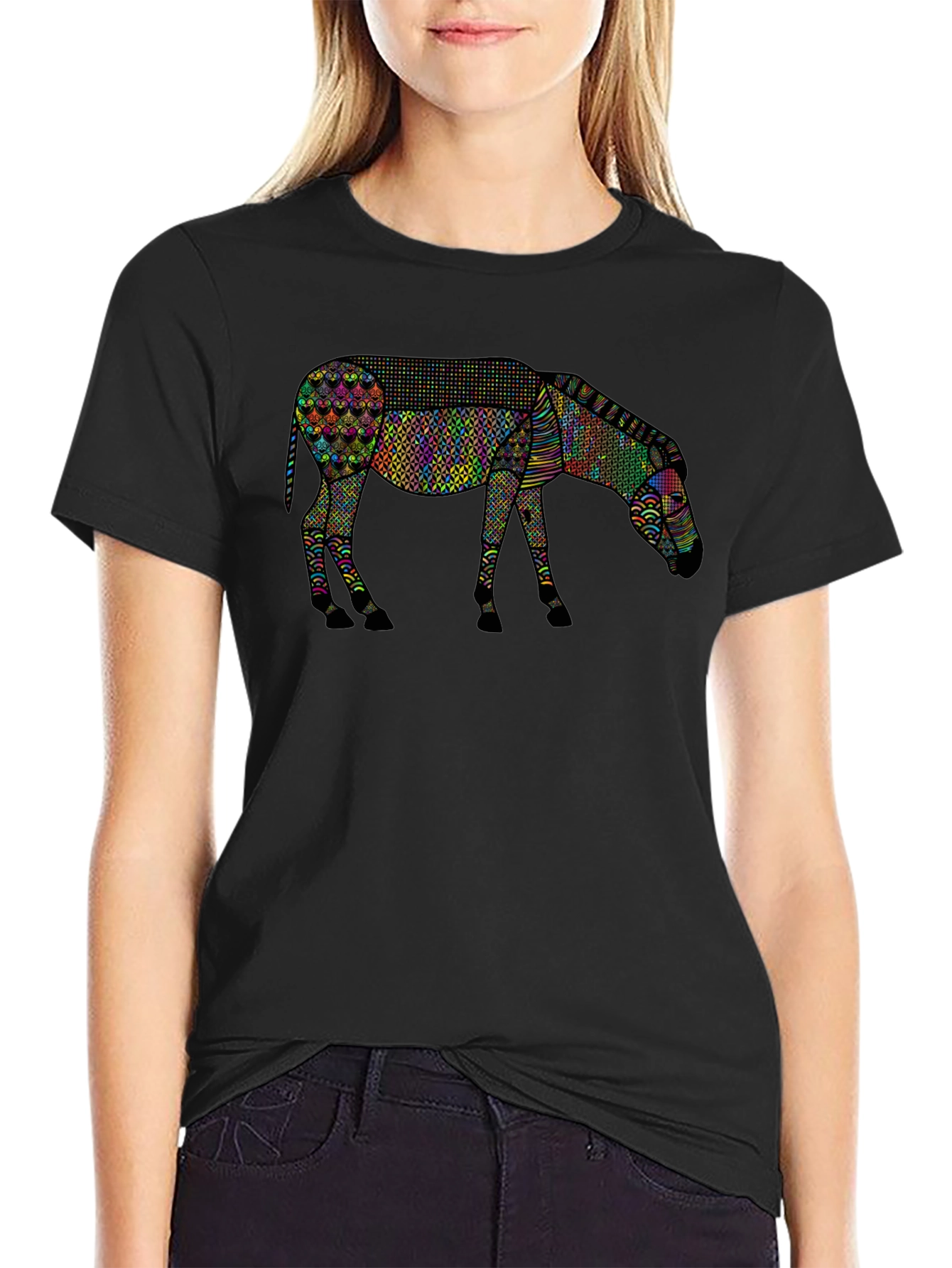 Abstract Zebra Graphic Tee - Unique Animal Print Shirt