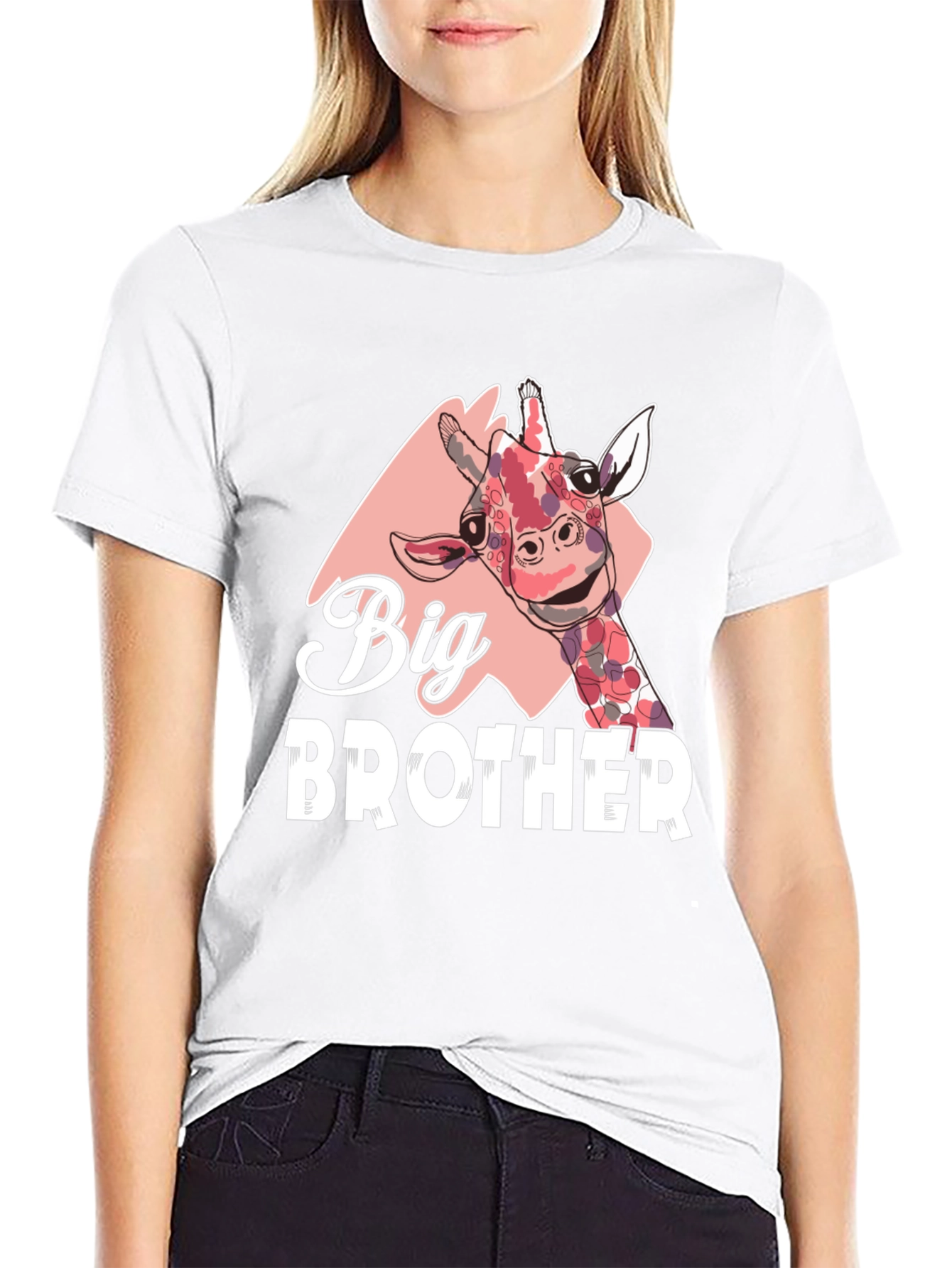 Big Brother Giraffe Graphic Tee - Black
