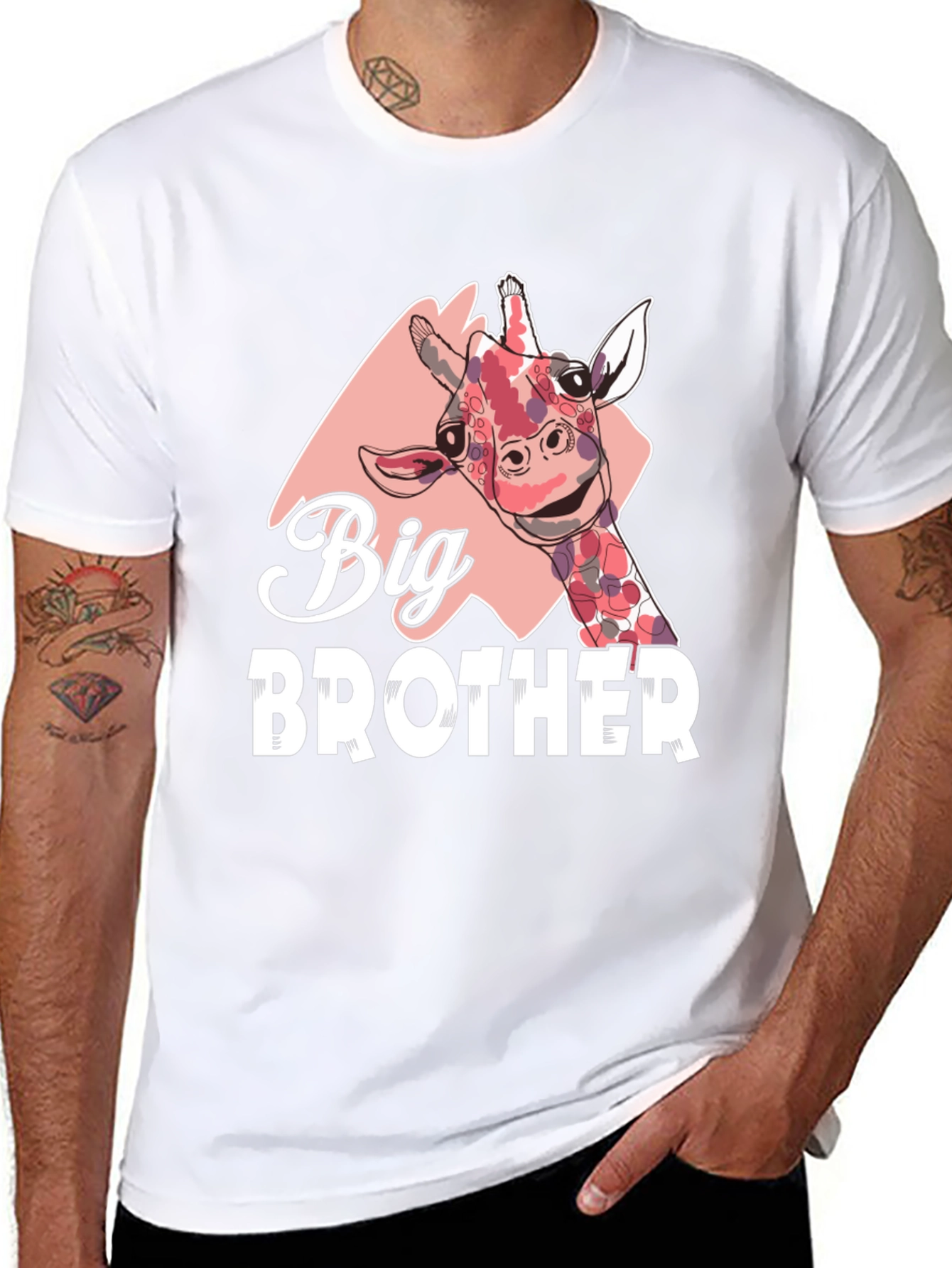 Big Brother Giraffe Graphic Tee - Black