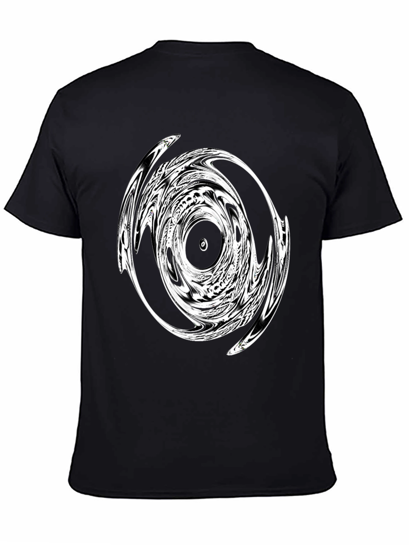 Abstract Swirl Graphic Black T-Shirt