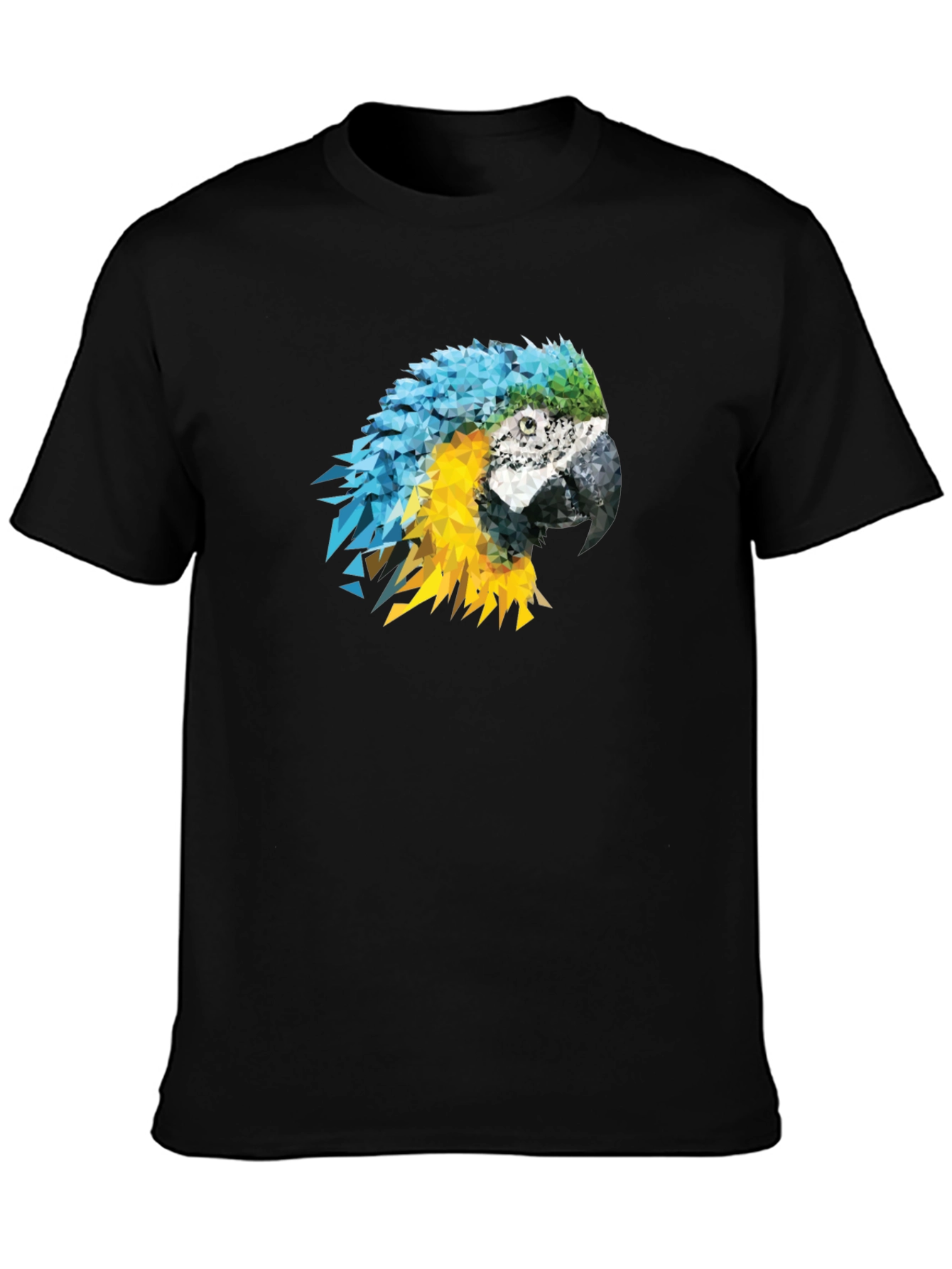 Geometric Parrot Graphic Tee - Mens Black T-Shirt
