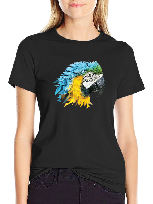 Geometric Parrot Graphic Tee - Mens Black T-Shirt