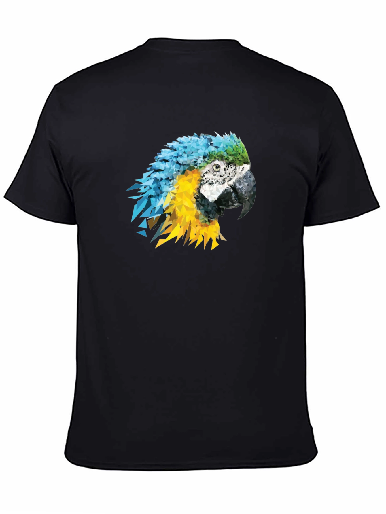 Geometric Parrot Graphic Tee - Mens Black T-Shirt