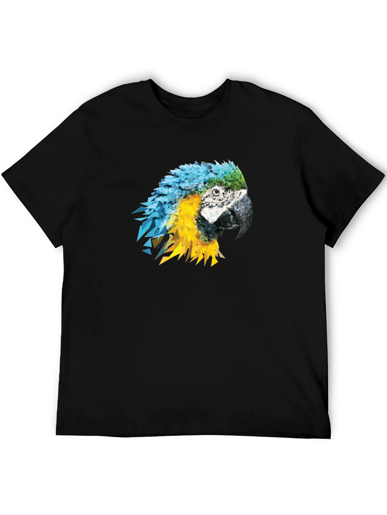 Geometric Parrot Graphic Tee - Mens Black T-Shirt