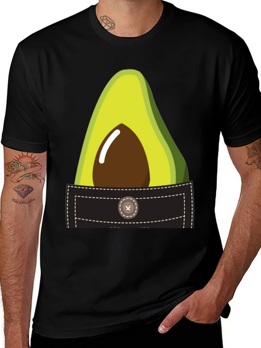 Avocado Pocket Graphic Tee - Novelty T-Shirt