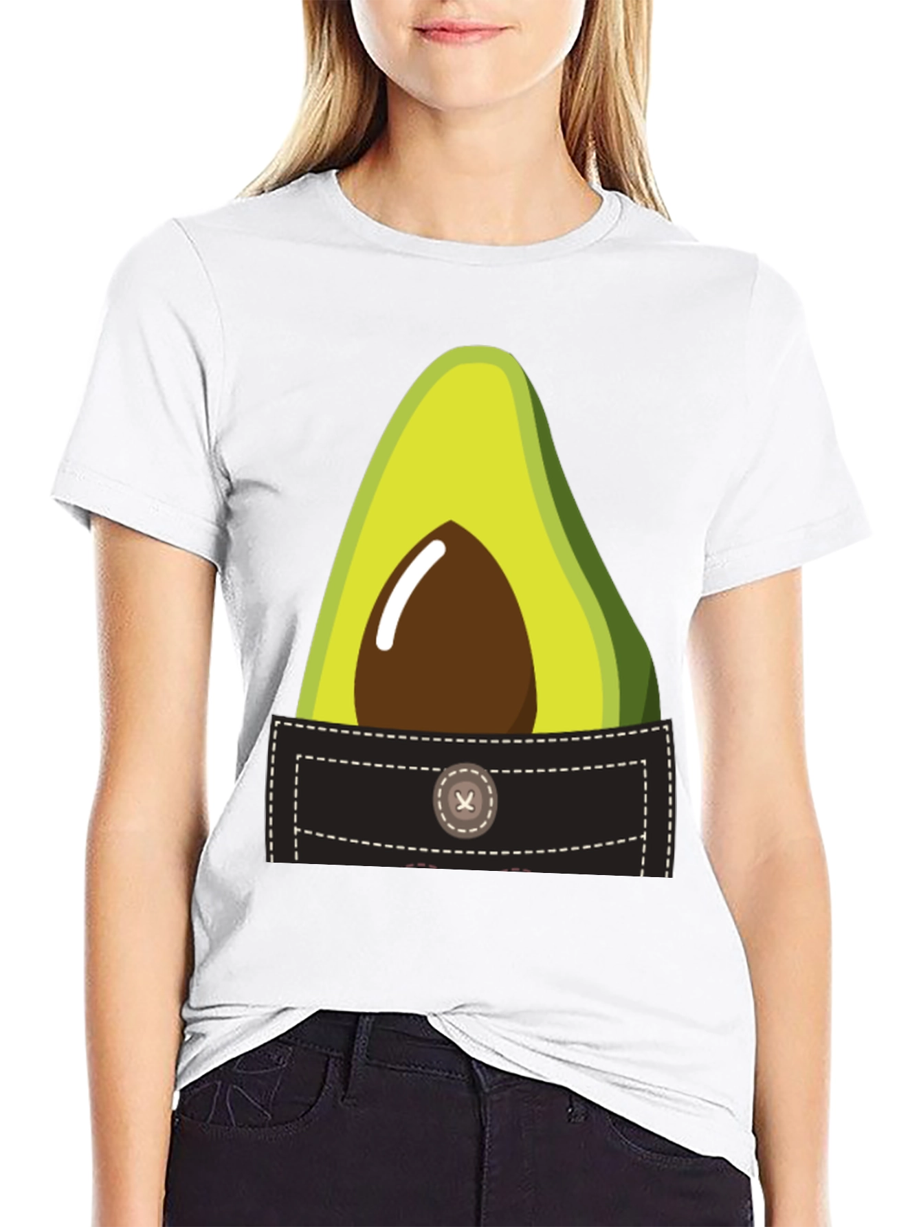 Avocado Pocket Graphic Tee - Novelty T-Shirt