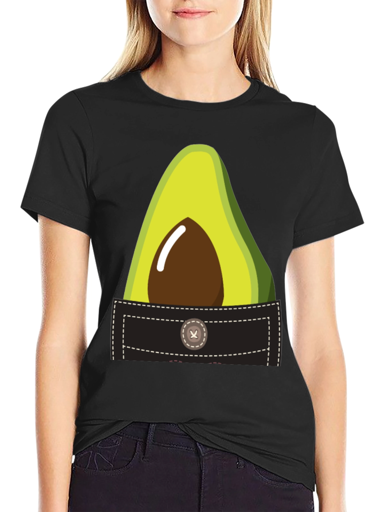 Avocado Pocket Graphic Tee - Novelty T-Shirt