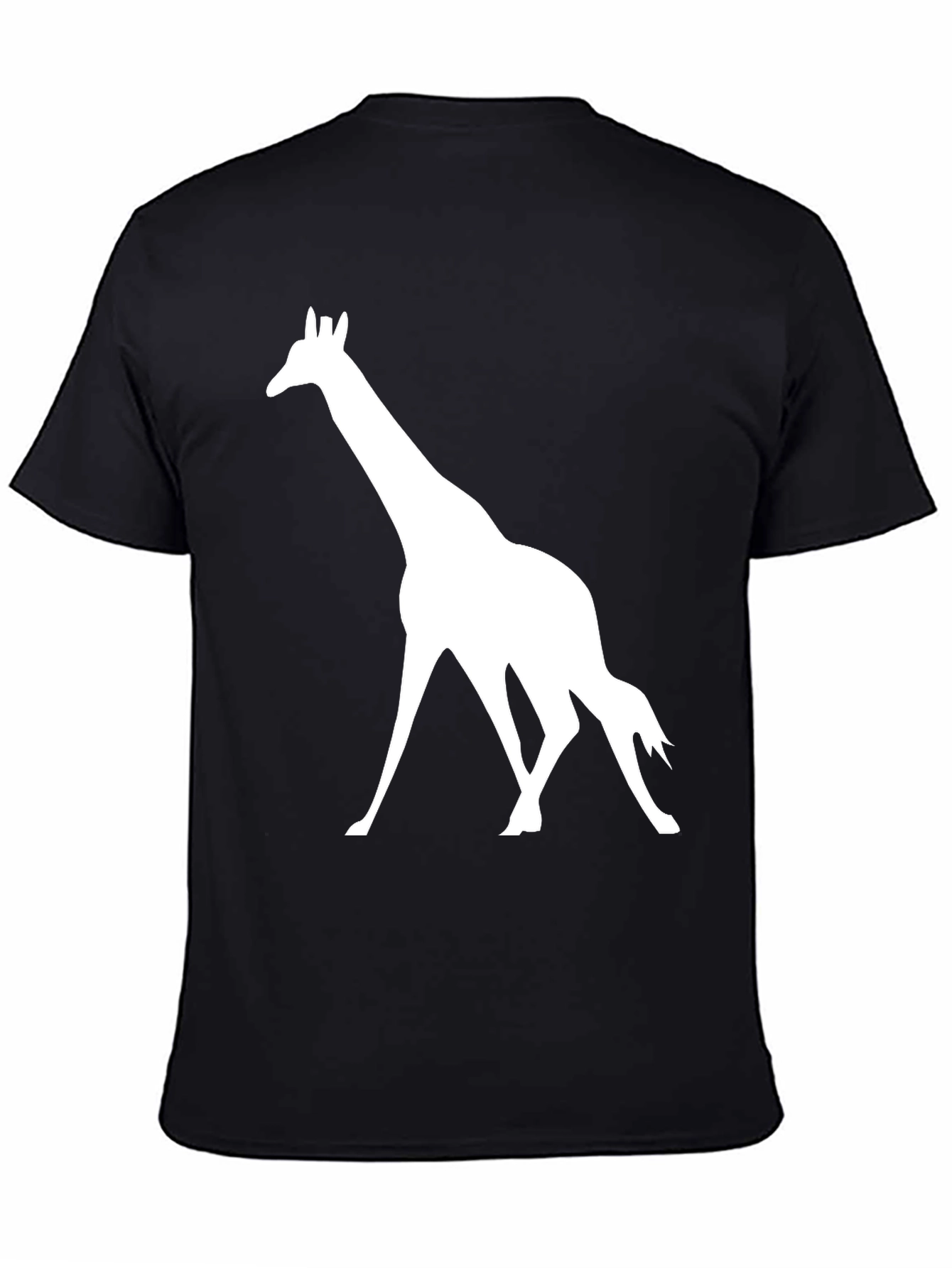 Giraffe Silhouette Graphic Tee - Black