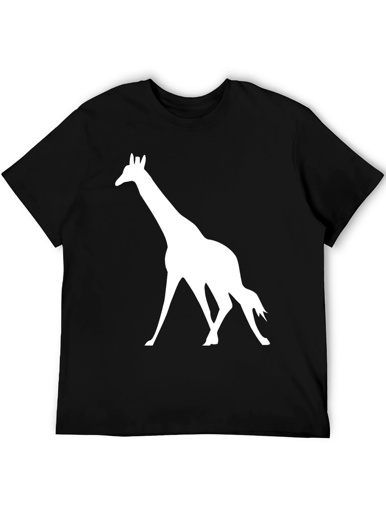 Giraffe Silhouette Graphic Tee - Black
