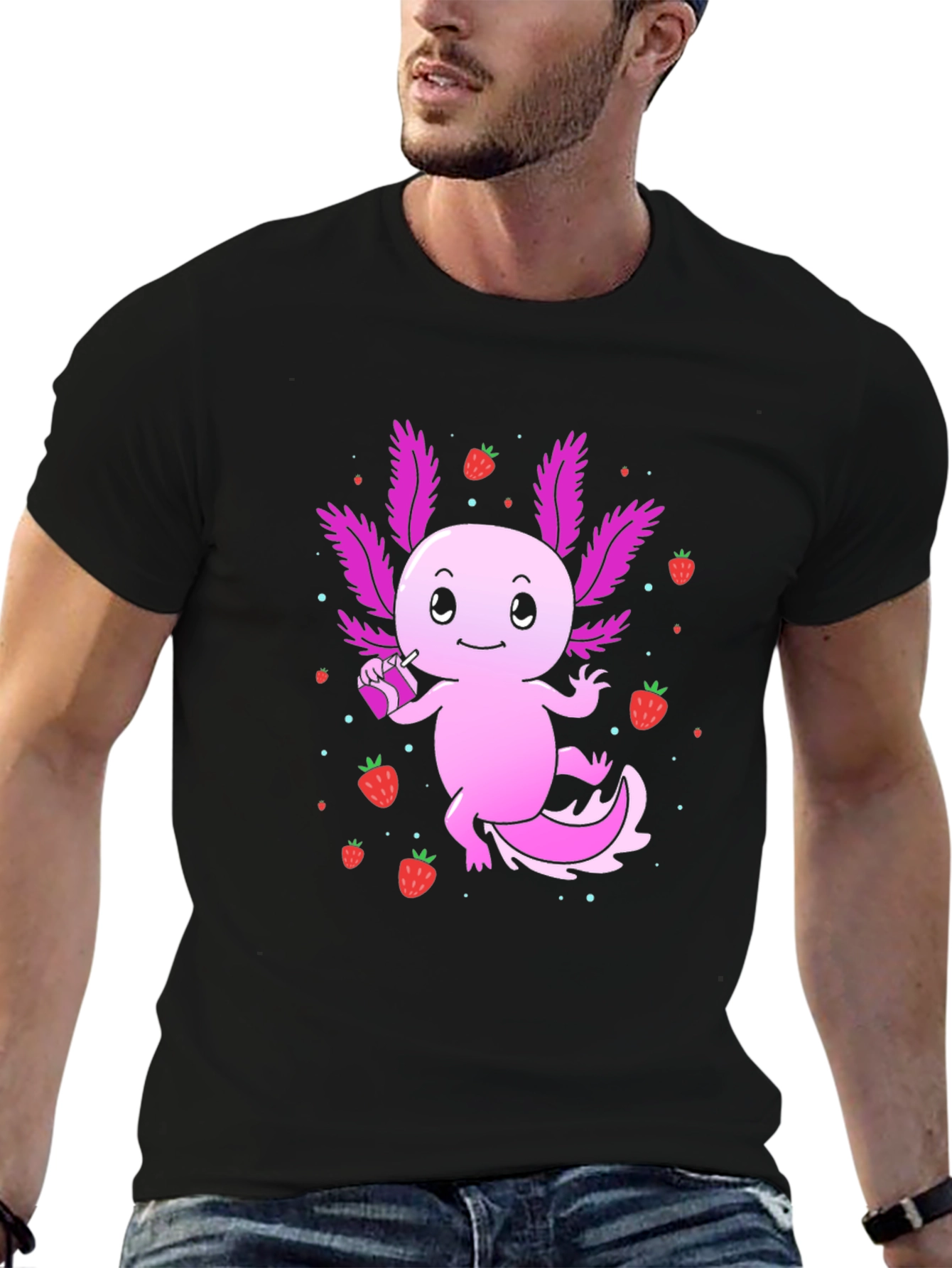 Axolotl Strawberry Drink T-Shirt