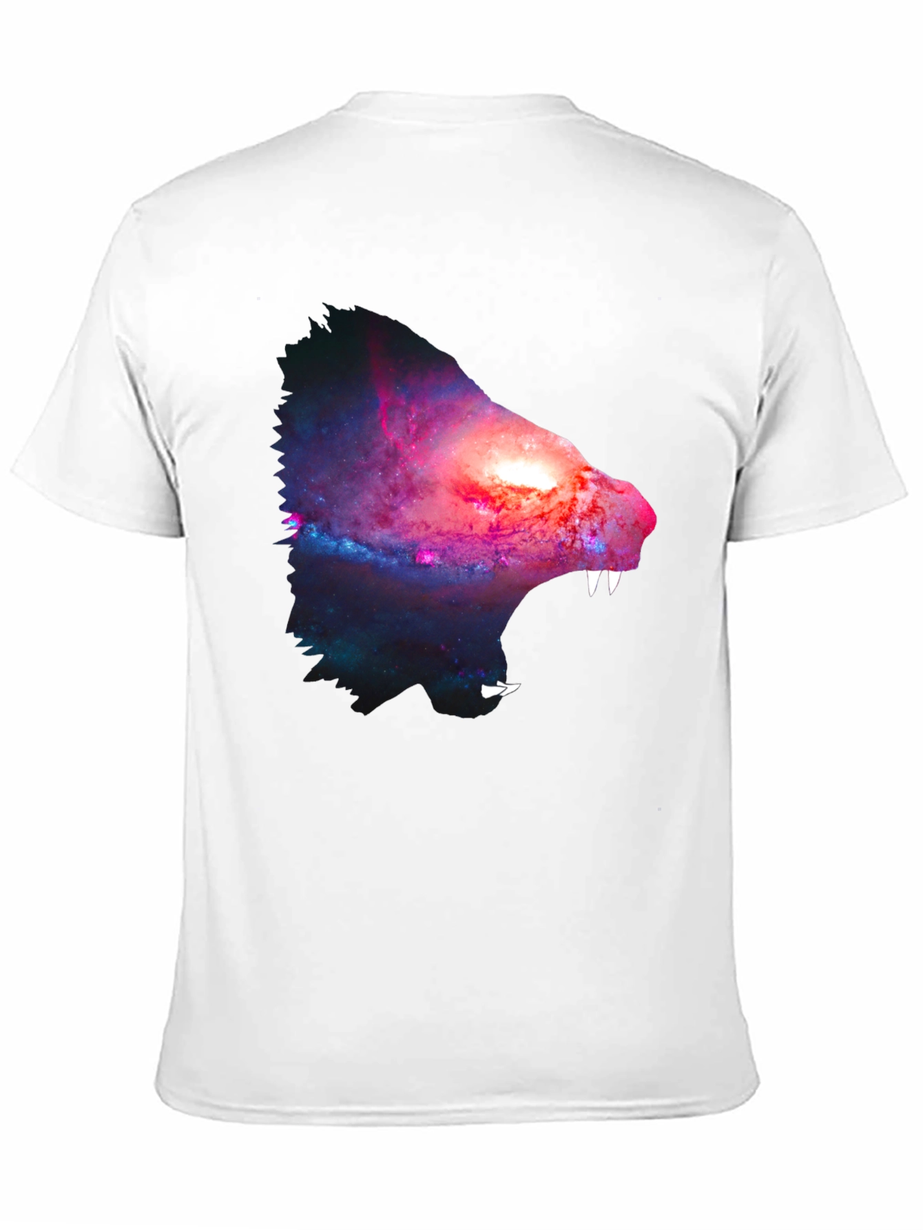 Galaxy Wolf Graphic Tee - Black Cotton Blend