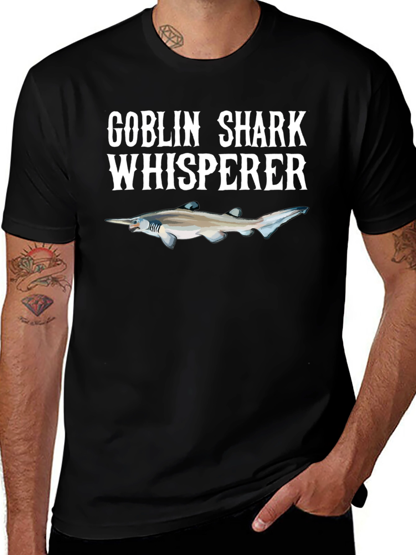 Goblin Shark Whisperer Graphic Tee - Black