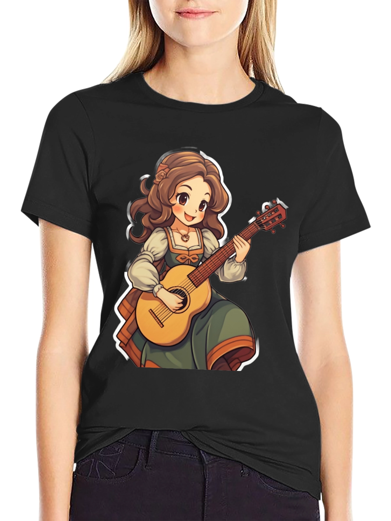 Anime Girl Guitar T-Shirt