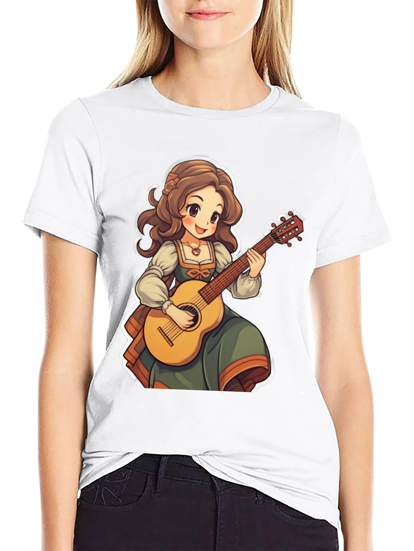 Anime Girl Guitar T-Shirt