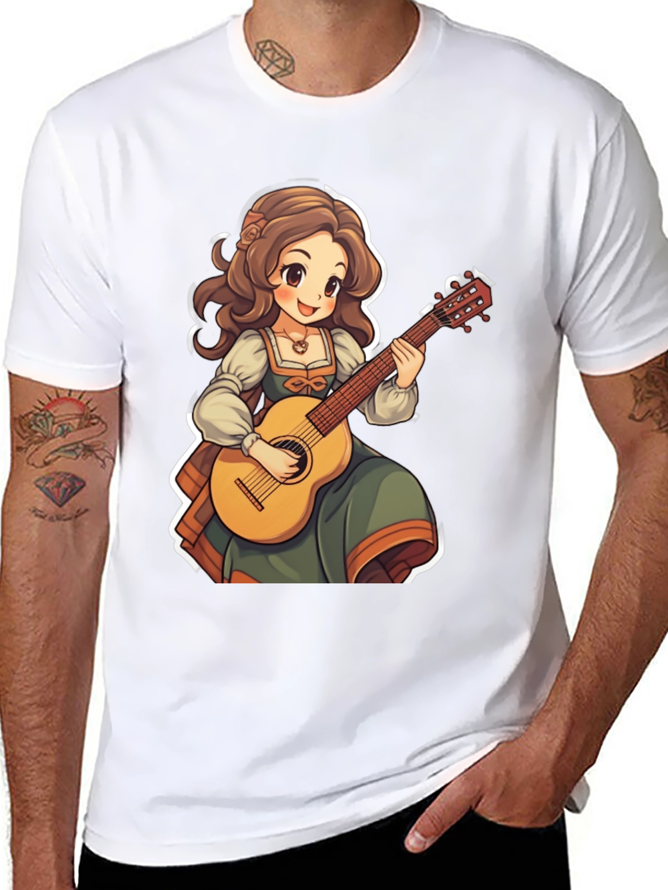 Anime Girl Guitar T-Shirt
