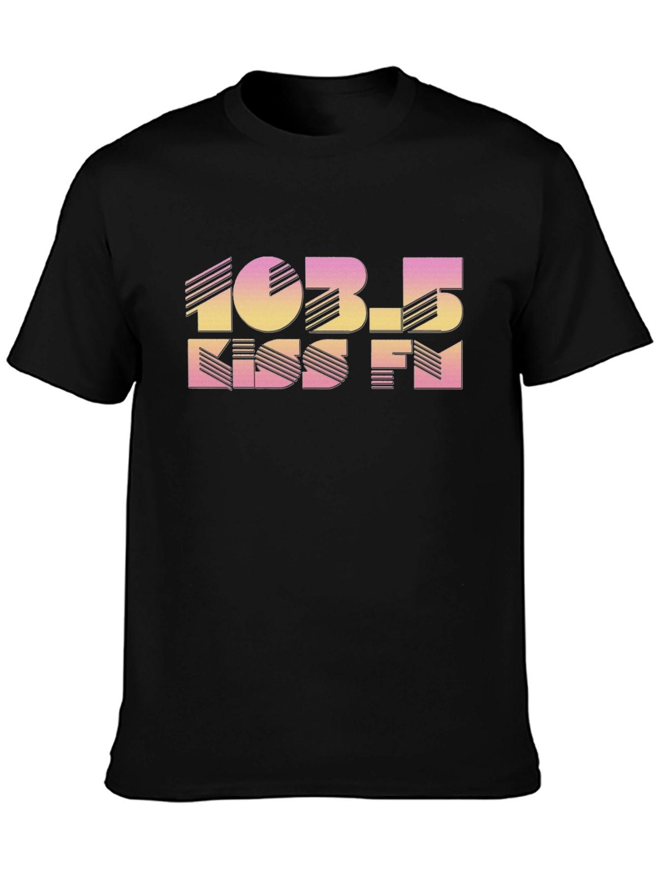 103.5 KISS FM Retro Black T-Shirt