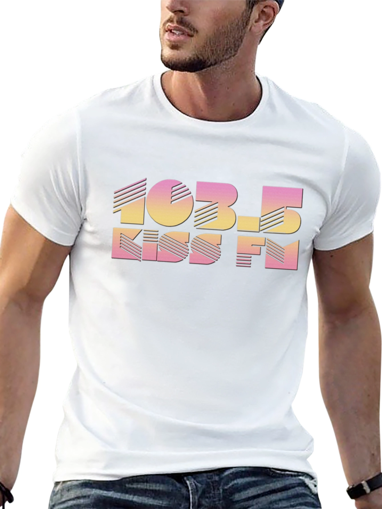 103.5 KISS FM Retro Black T-Shirt