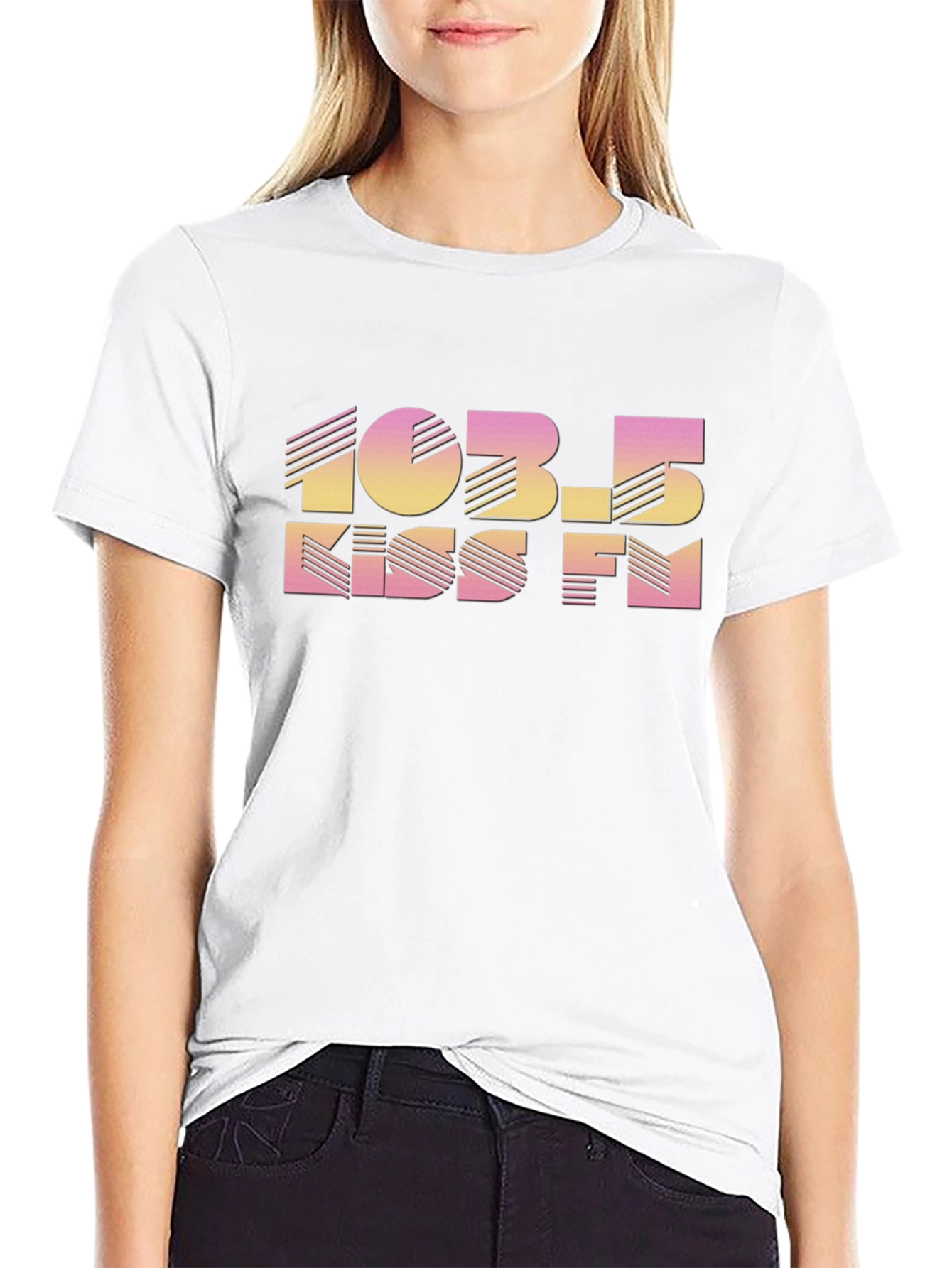 103.5 KISS FM Retro Black T-Shirt
