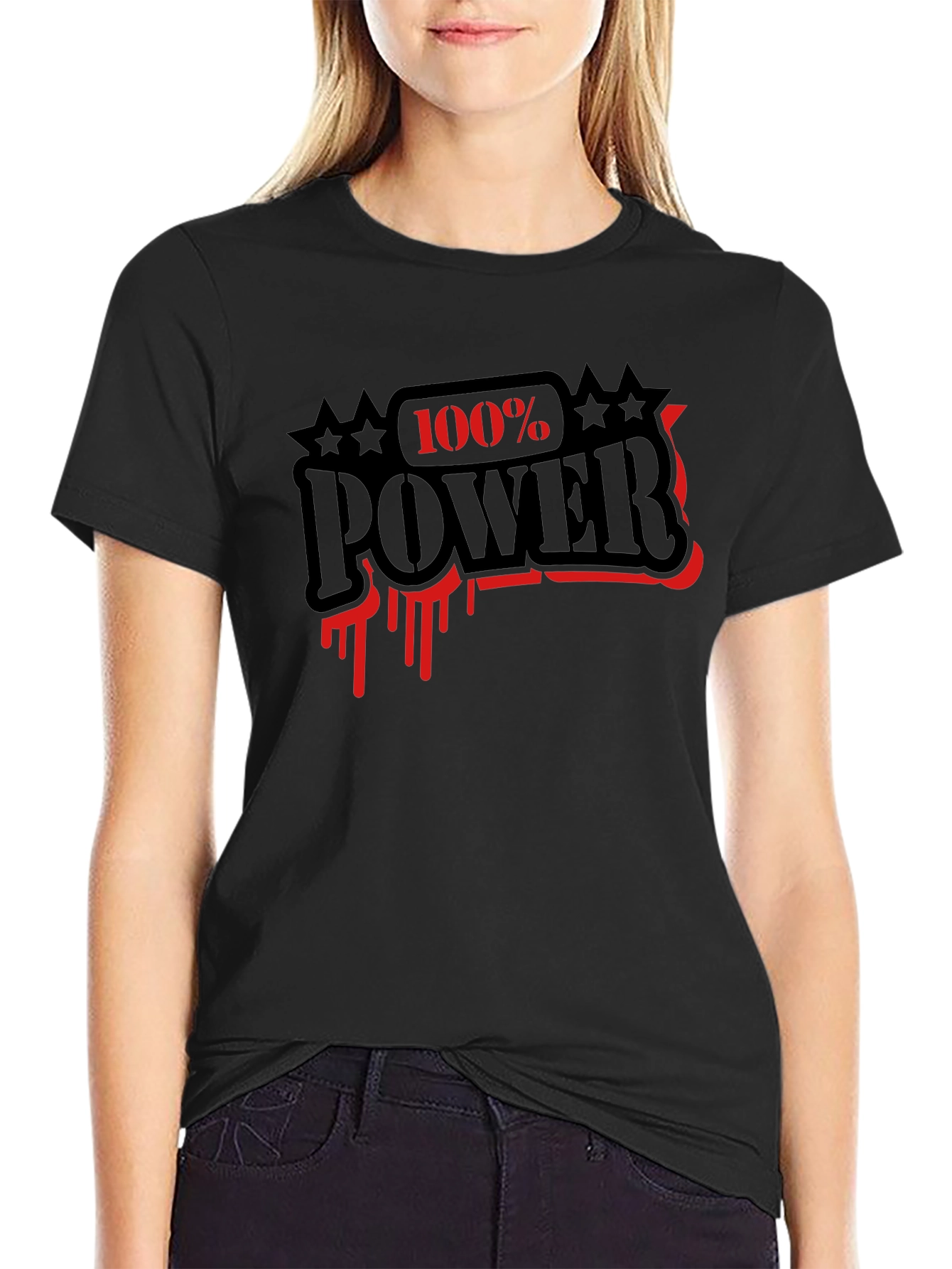 100% Power Graphic T-Shirt - Black