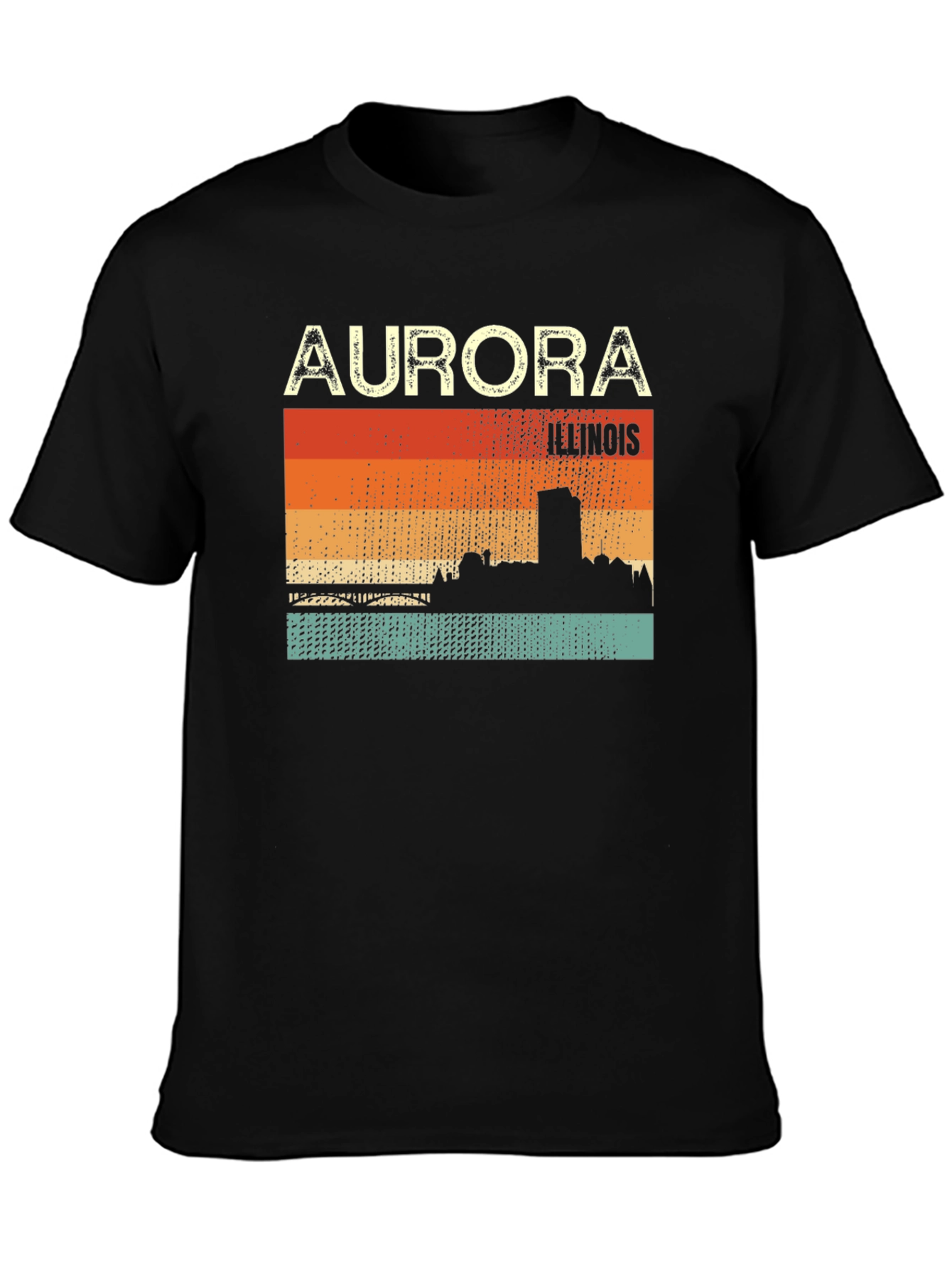 Aurora Illinois Retro Graphic T-Shirt
