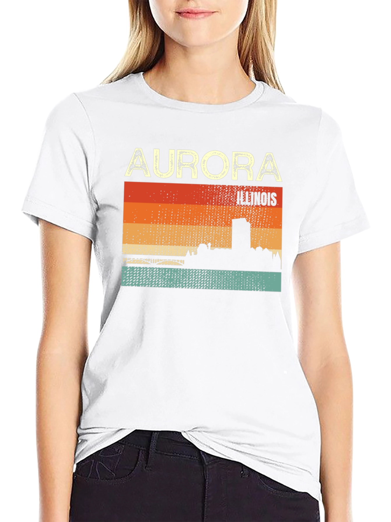 Aurora Illinois Retro Graphic T-Shirt