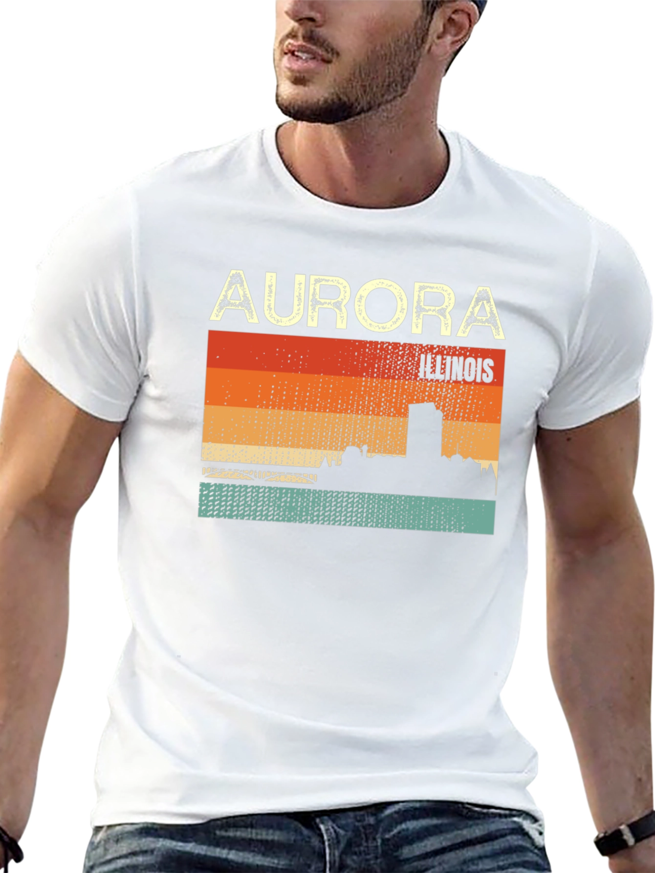 Aurora Illinois Retro Graphic T-Shirt