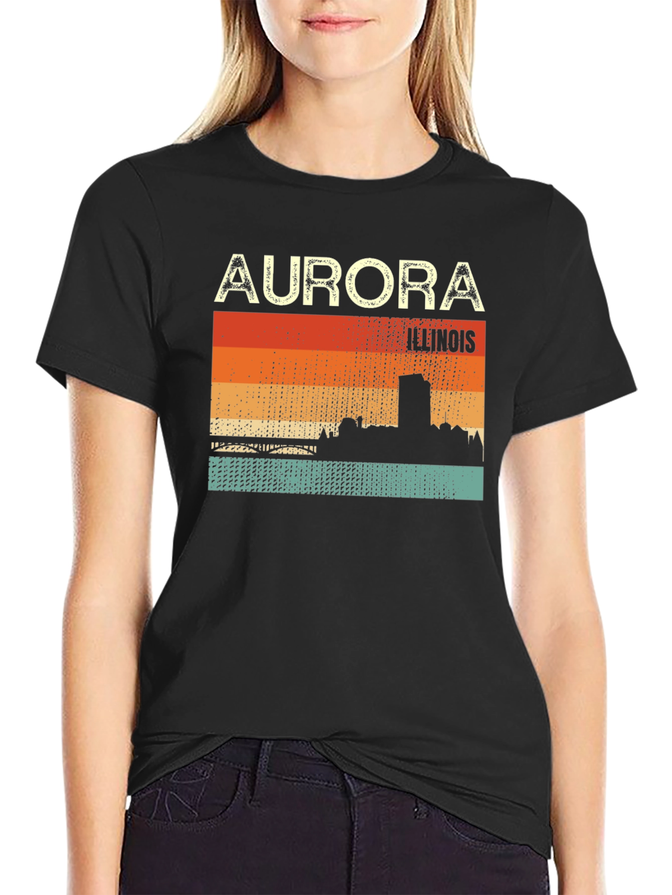 Aurora Illinois Retro Graphic T-Shirt